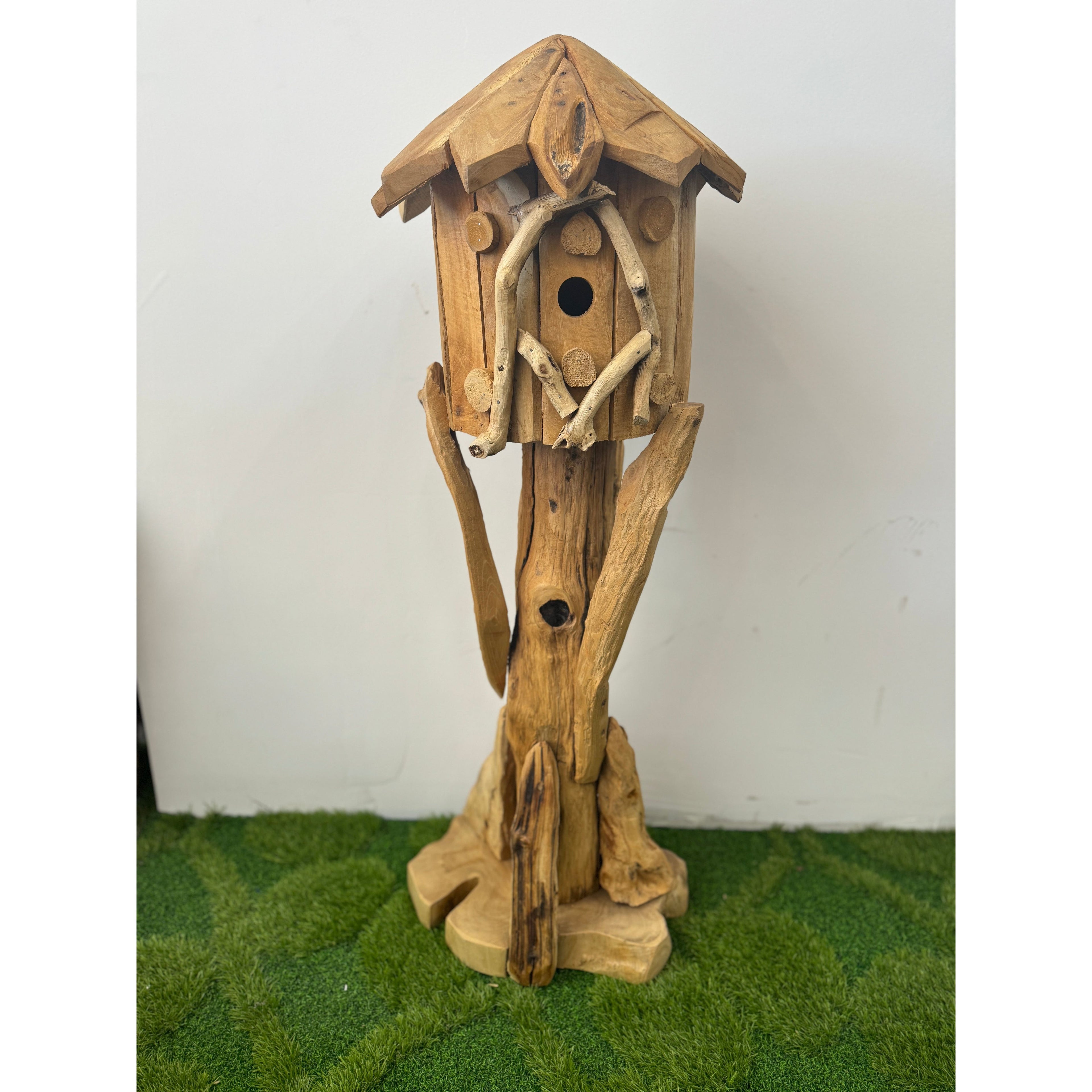 Hand Carved Teak Bird House Broward Design Center