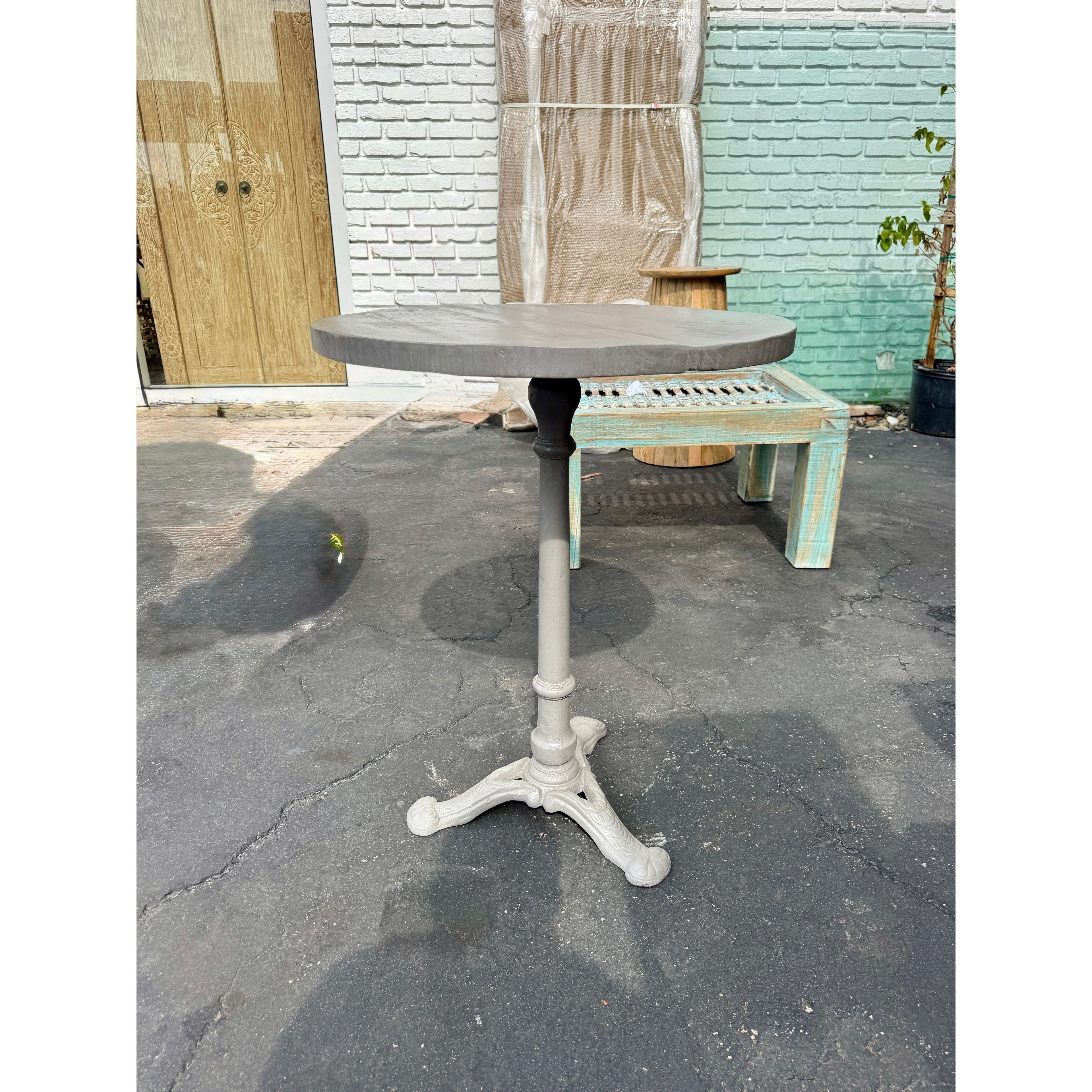 W/D Iron Side Table - 24 x 24 x 31 in India Sourcing