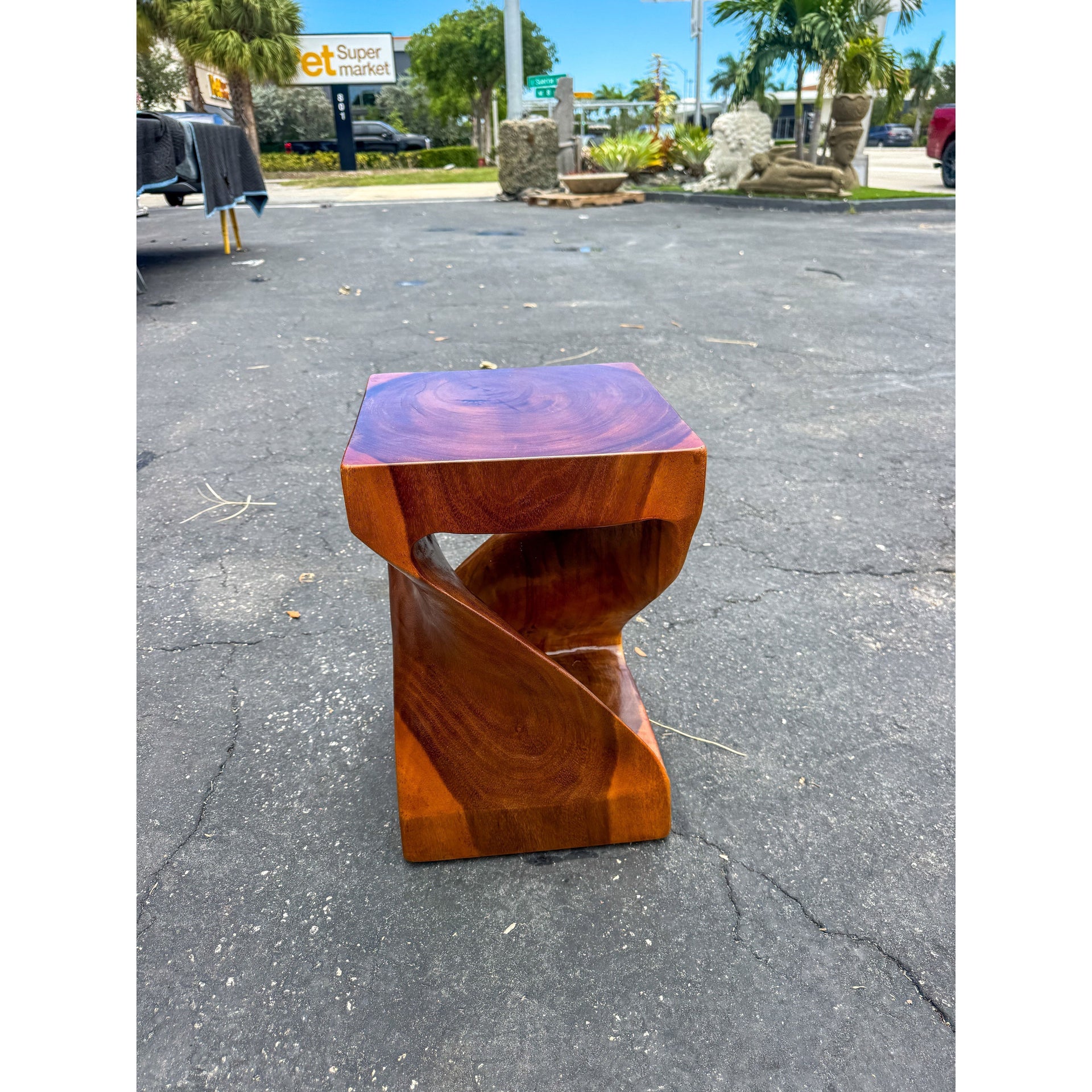 Suar Twist Style Stool Anteak