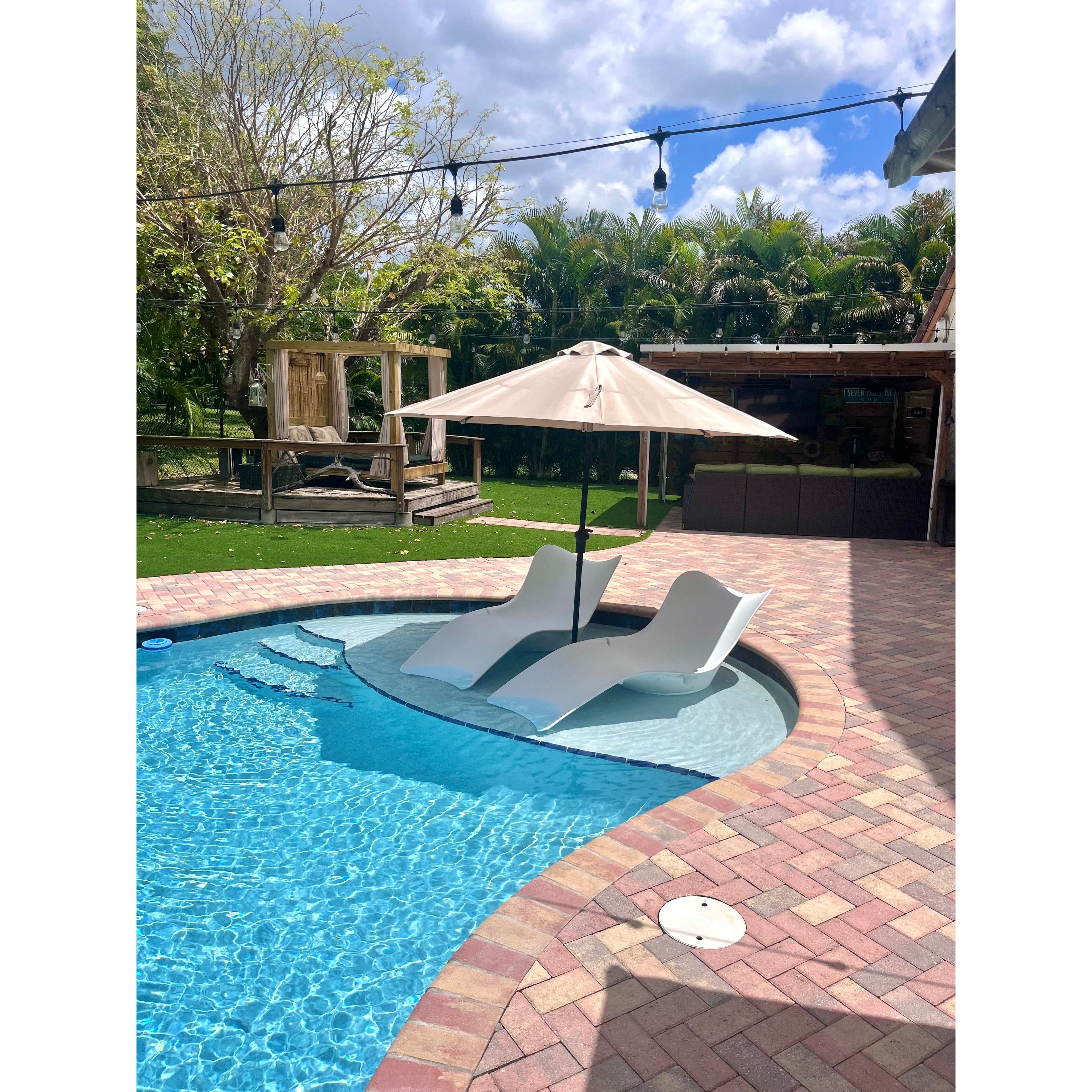 Ocean in Pool Chaise Chair Pelican reef
