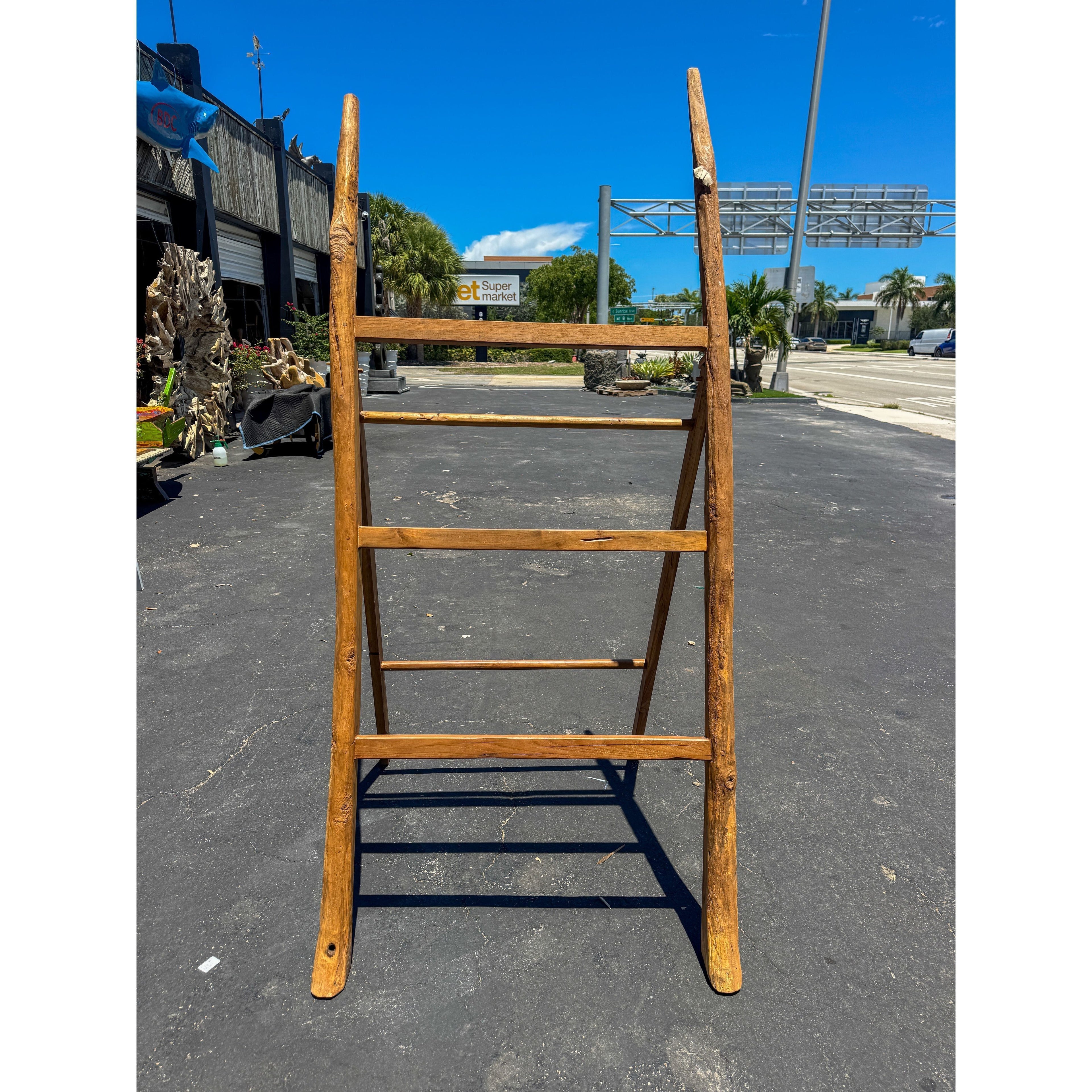 ANTIQUE LUKU TEAK TOWEL RACK Anteak