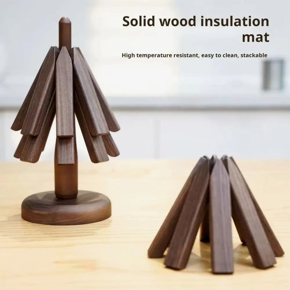 Convertible Wooden Trivet / Foldable Heat-Resistant Stand Kannoa