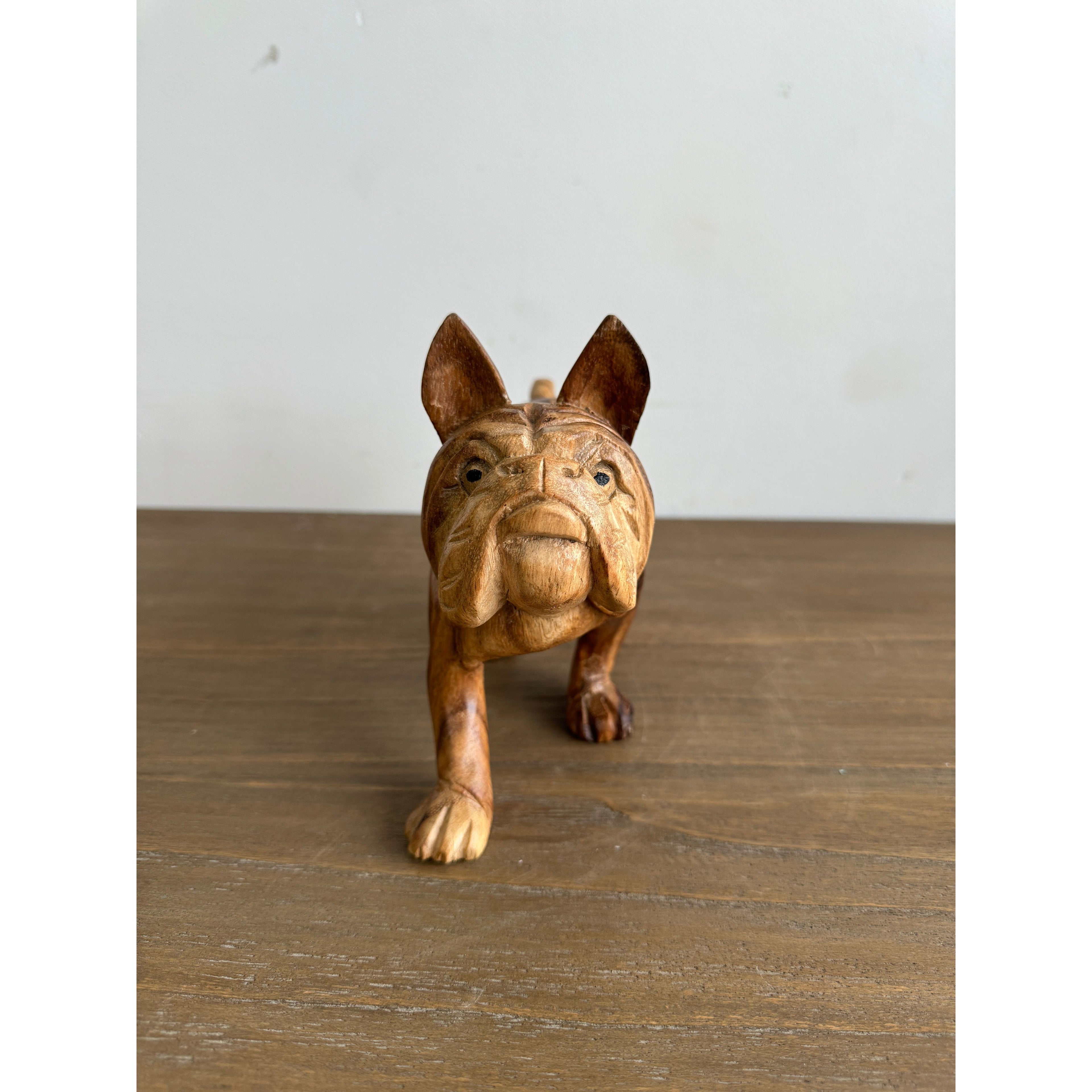 Hand Carved BullDog (Small) Broward Design Center