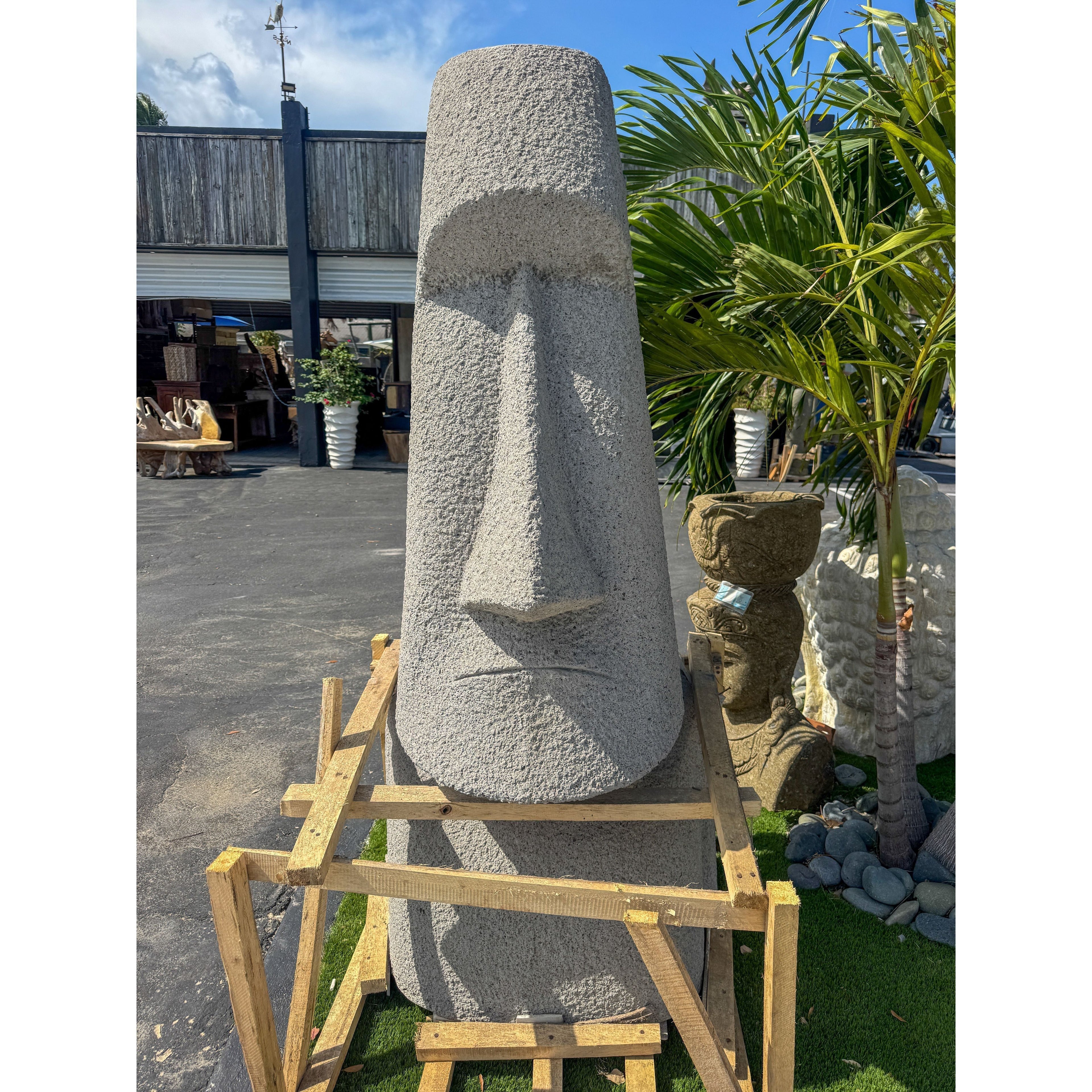 Easther island large with pot on top grey color – Fiber Concrete Indonesia Sourcing