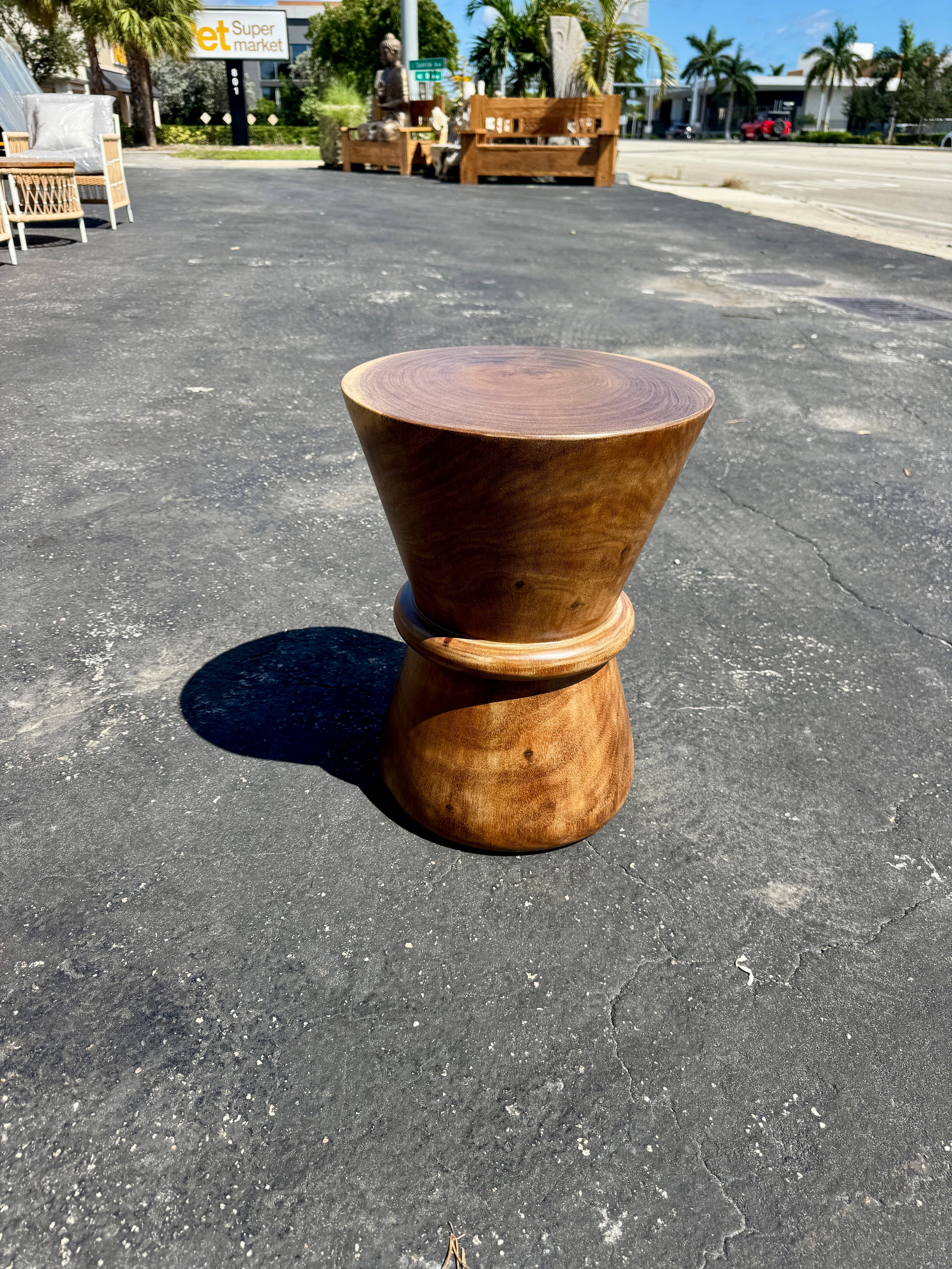 Suar Side Table 18”H x 13.5”R The Broward Design Center