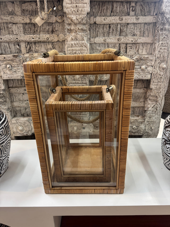Wicker Lantern (Large) The Broward Design Center