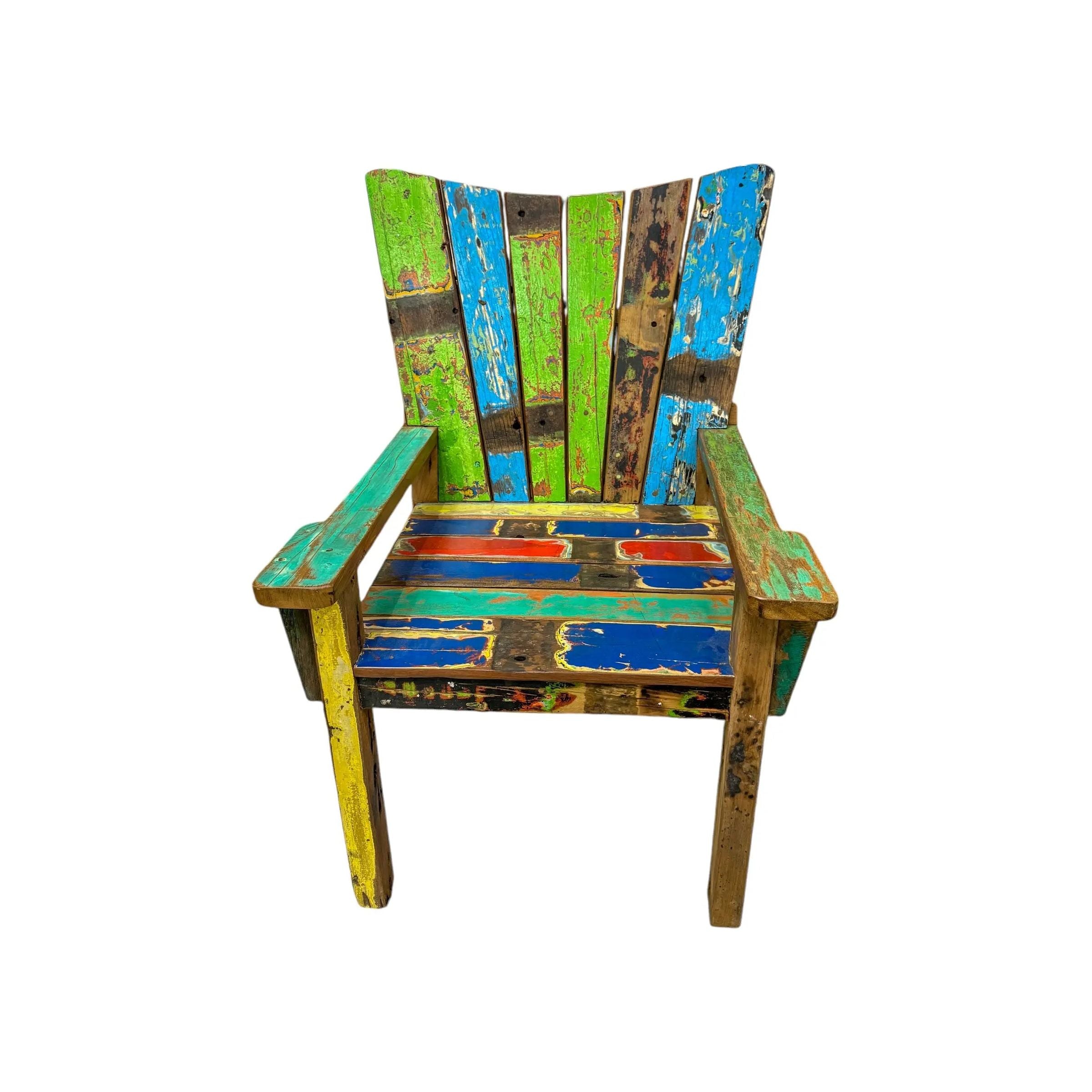 Recycled Boat Wood Adirondack Chair (D) Broward Design Center