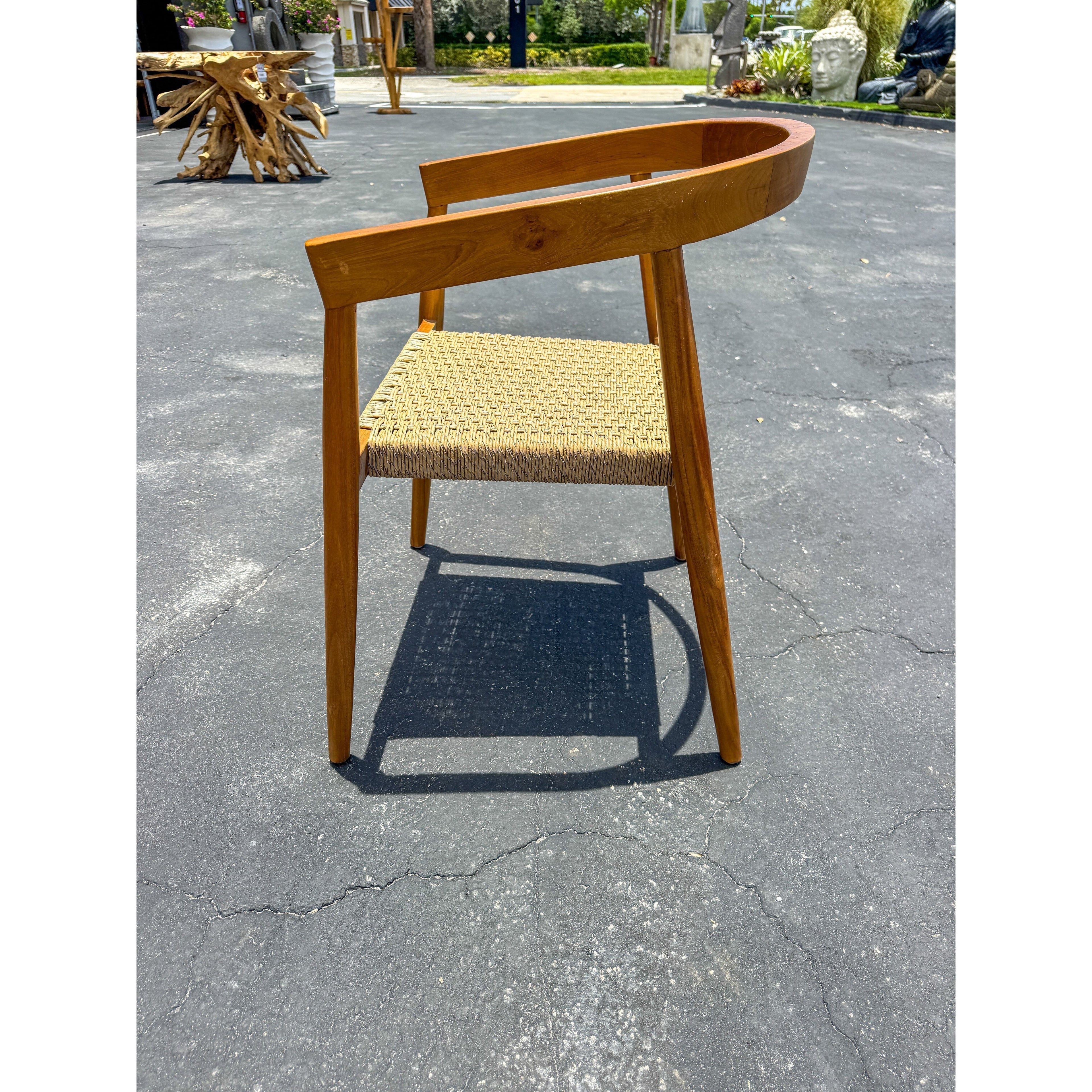 Teak Dining Chair w/woven Rope Seat Anteak