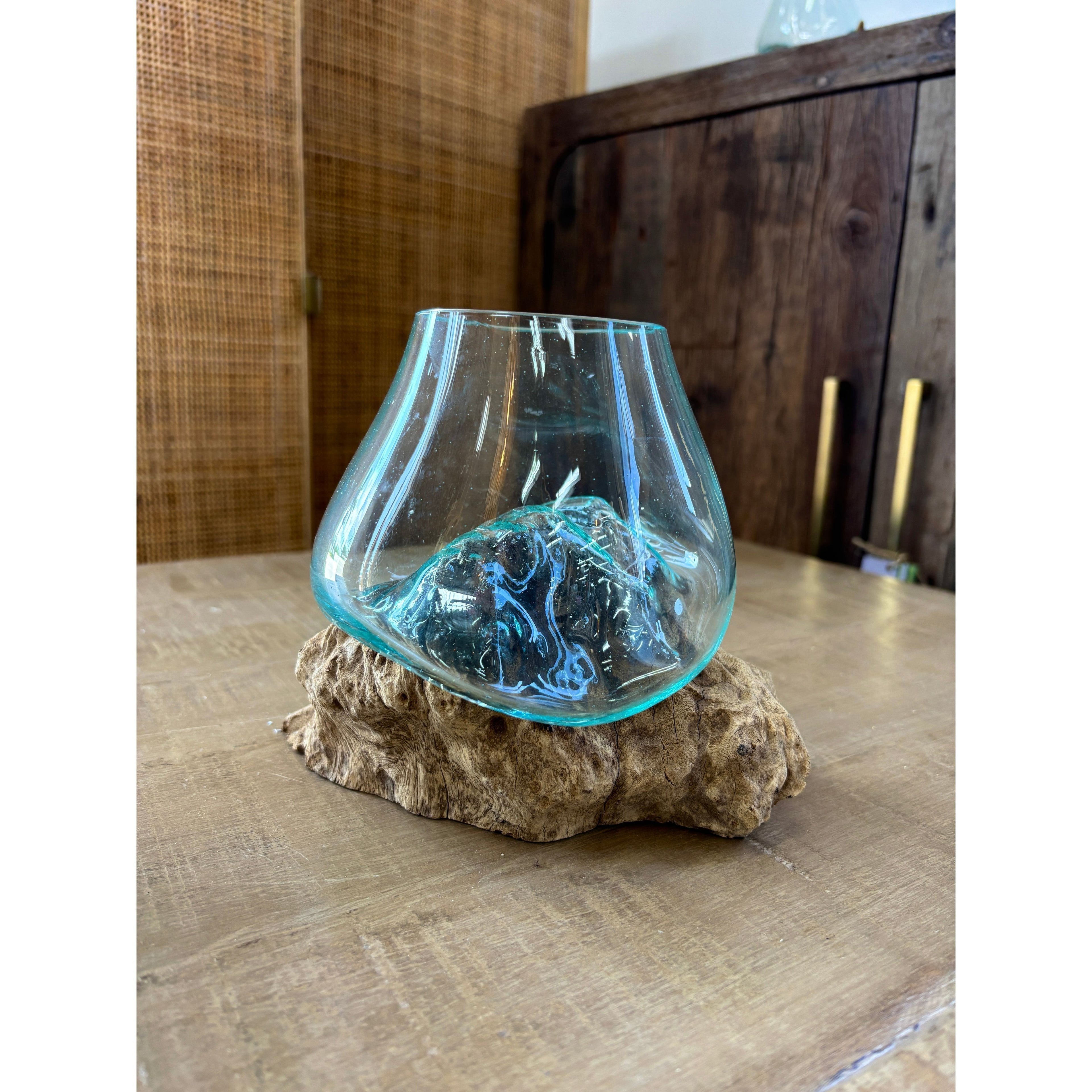 Glass Bowl on Wood The Broward Design Center