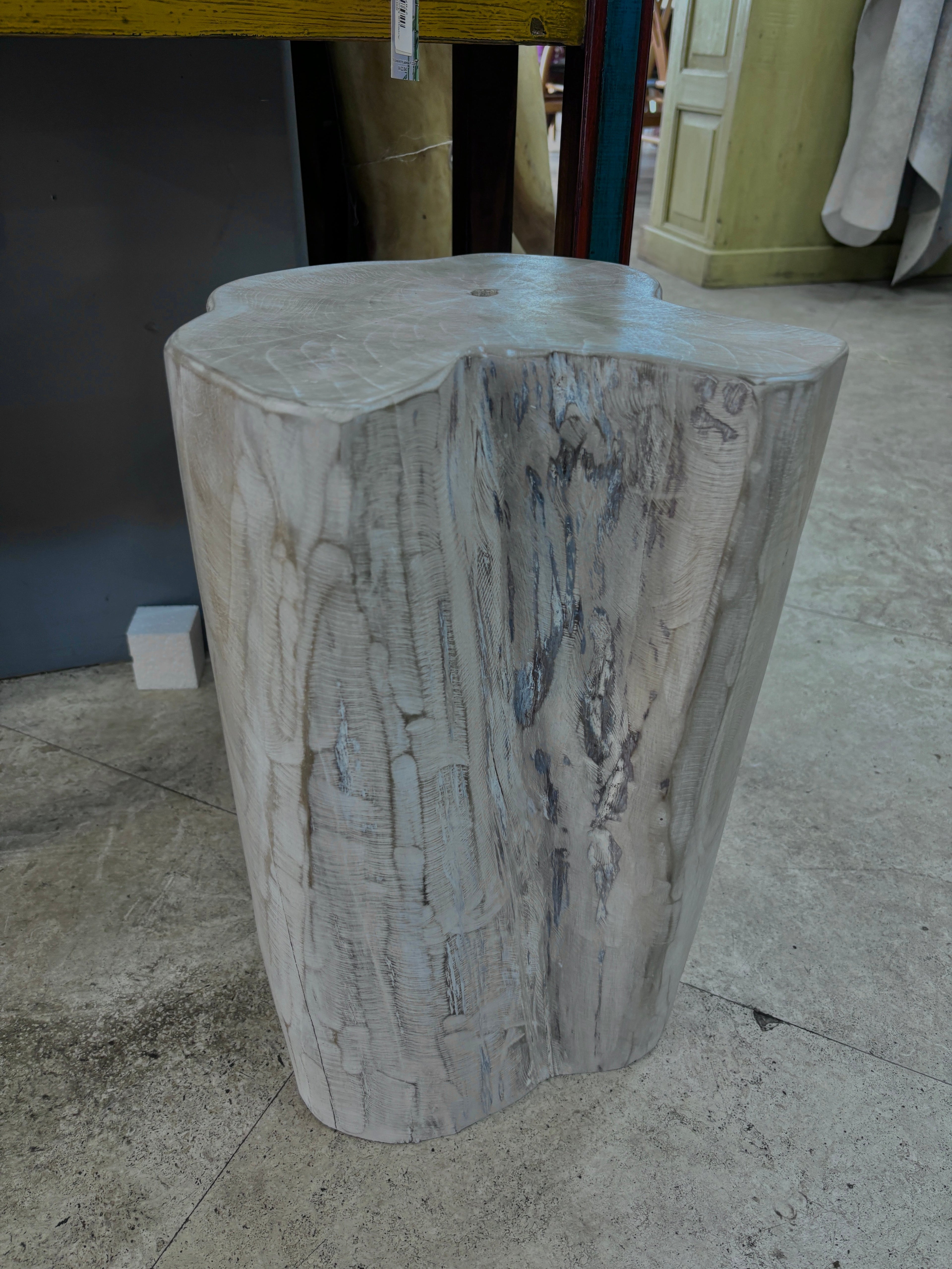 White Washed Teak Stump The Broward Design Center