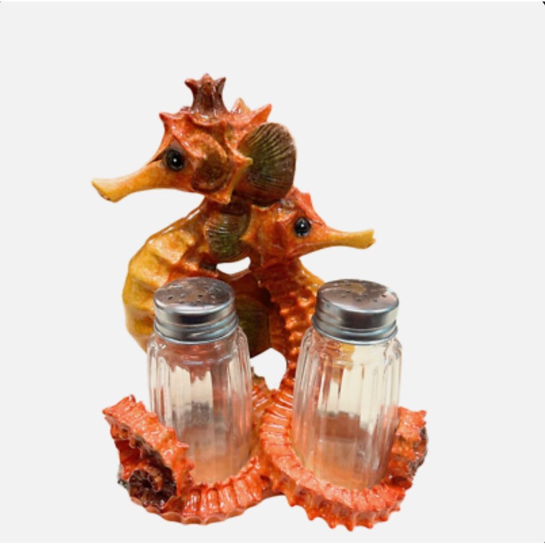 Orange Seahorse Salt & Pepper Shaker The Broward Design Center