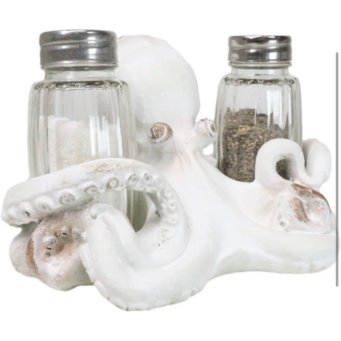White Octopus Salt & Pepper Shaker The Broward Design Center
