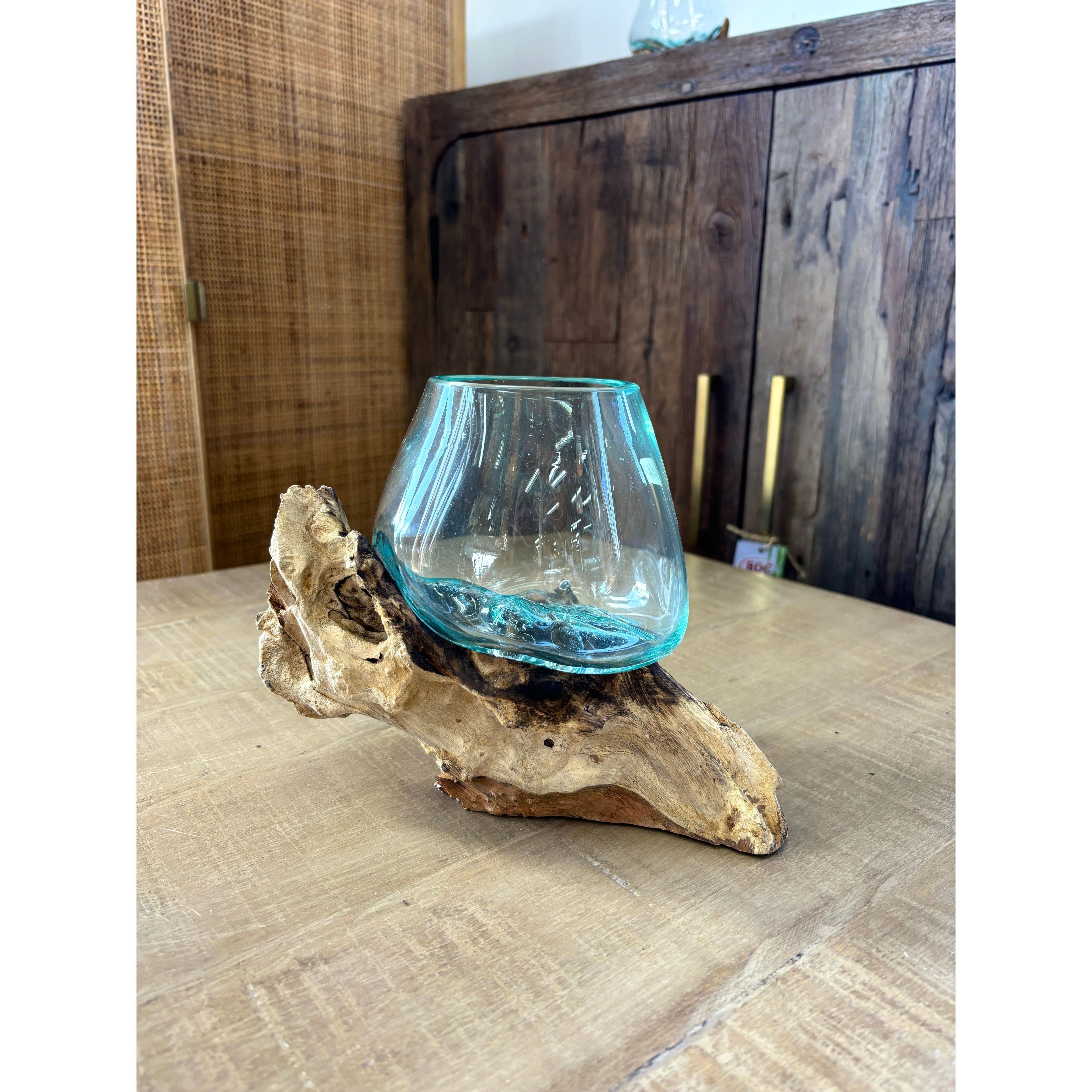 Glass Bowl on Wood The Broward Design Center