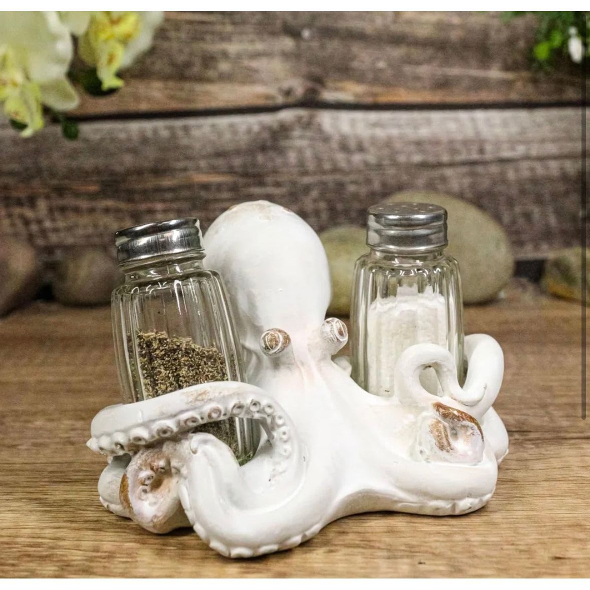 White Octopus Salt & Pepper Shaker The Broward Design Center