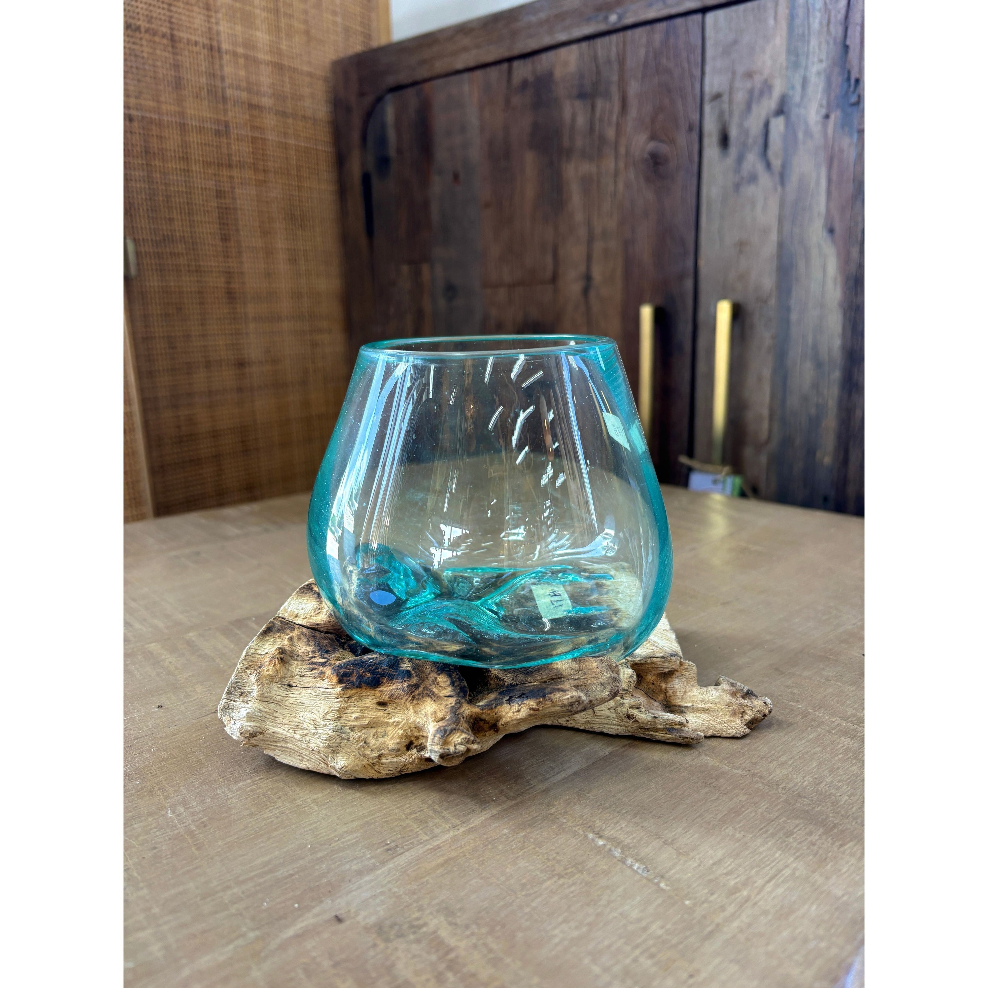 Glass Bowl on Wood The Broward Design Center