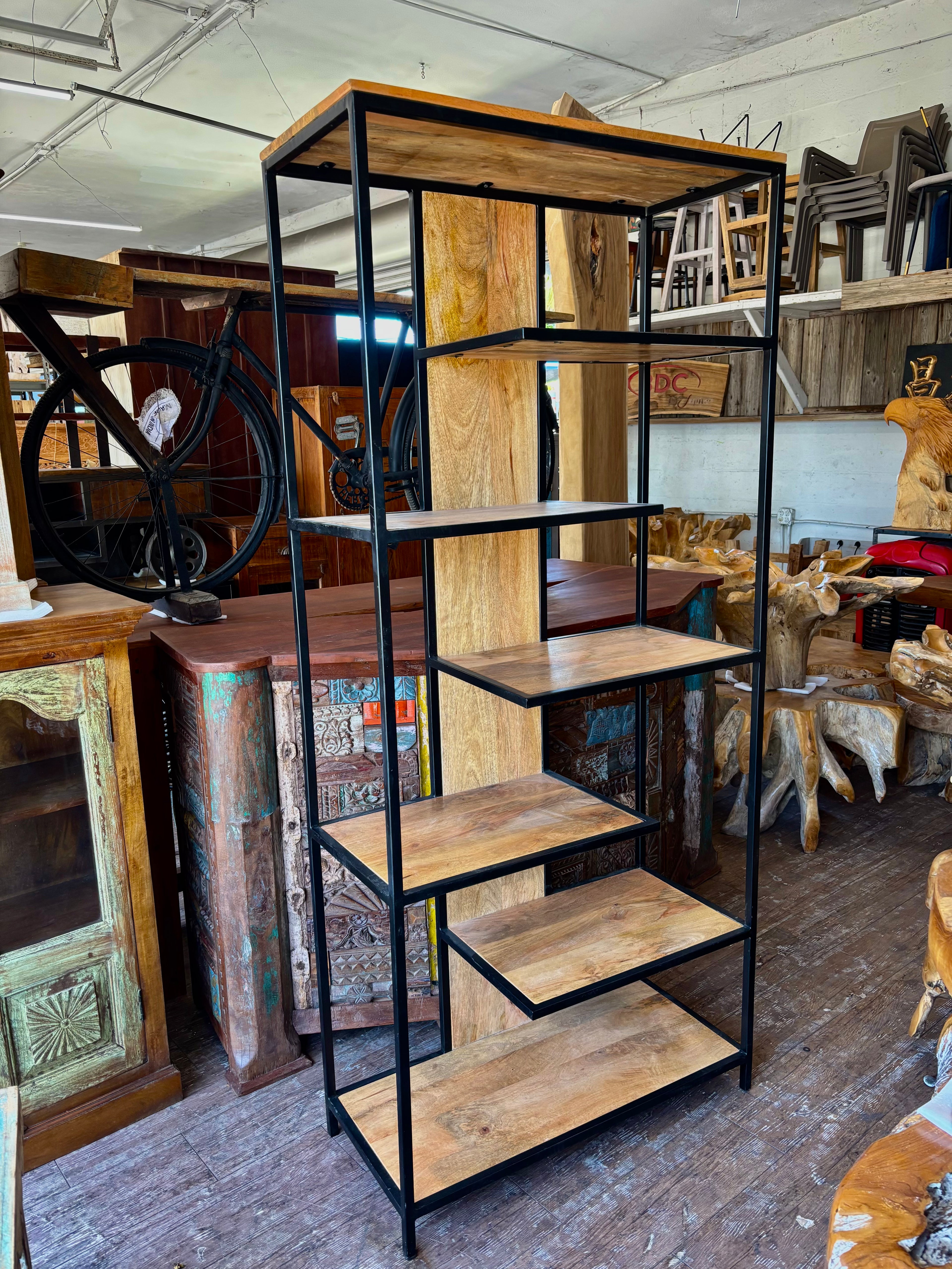 W/D Iron Book Shelf - 35 x 16 x 79 in India Sourcing