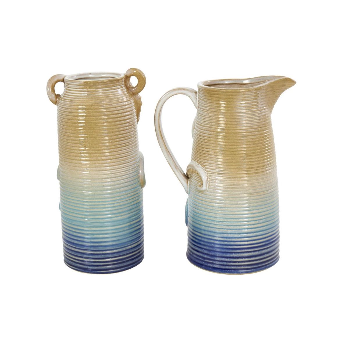 Blue Ceramic Octopus Decorative Vase (Set of 2) UMA