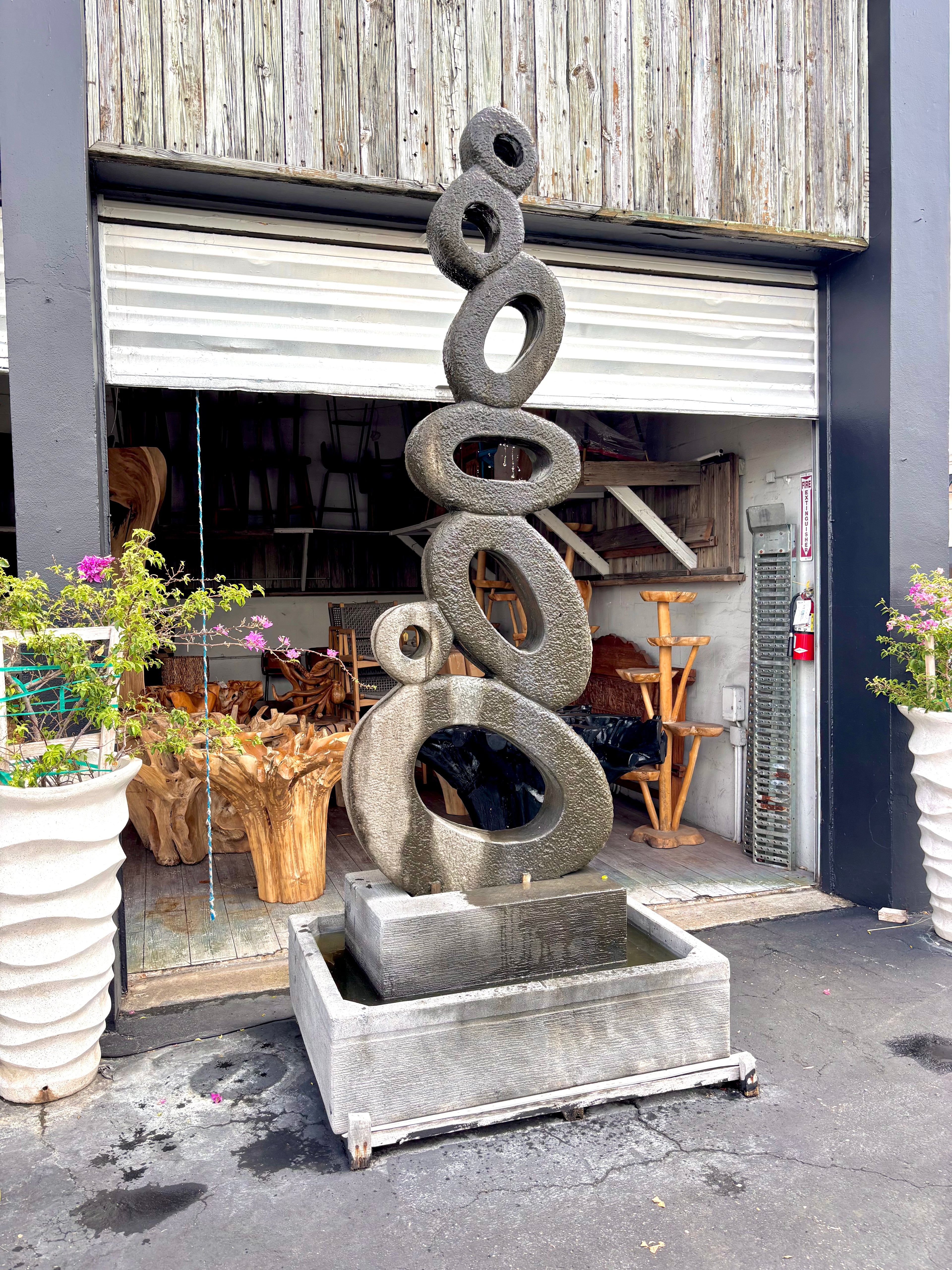 Stack Stone Large Fountain with Stand and Base Broward Design Center