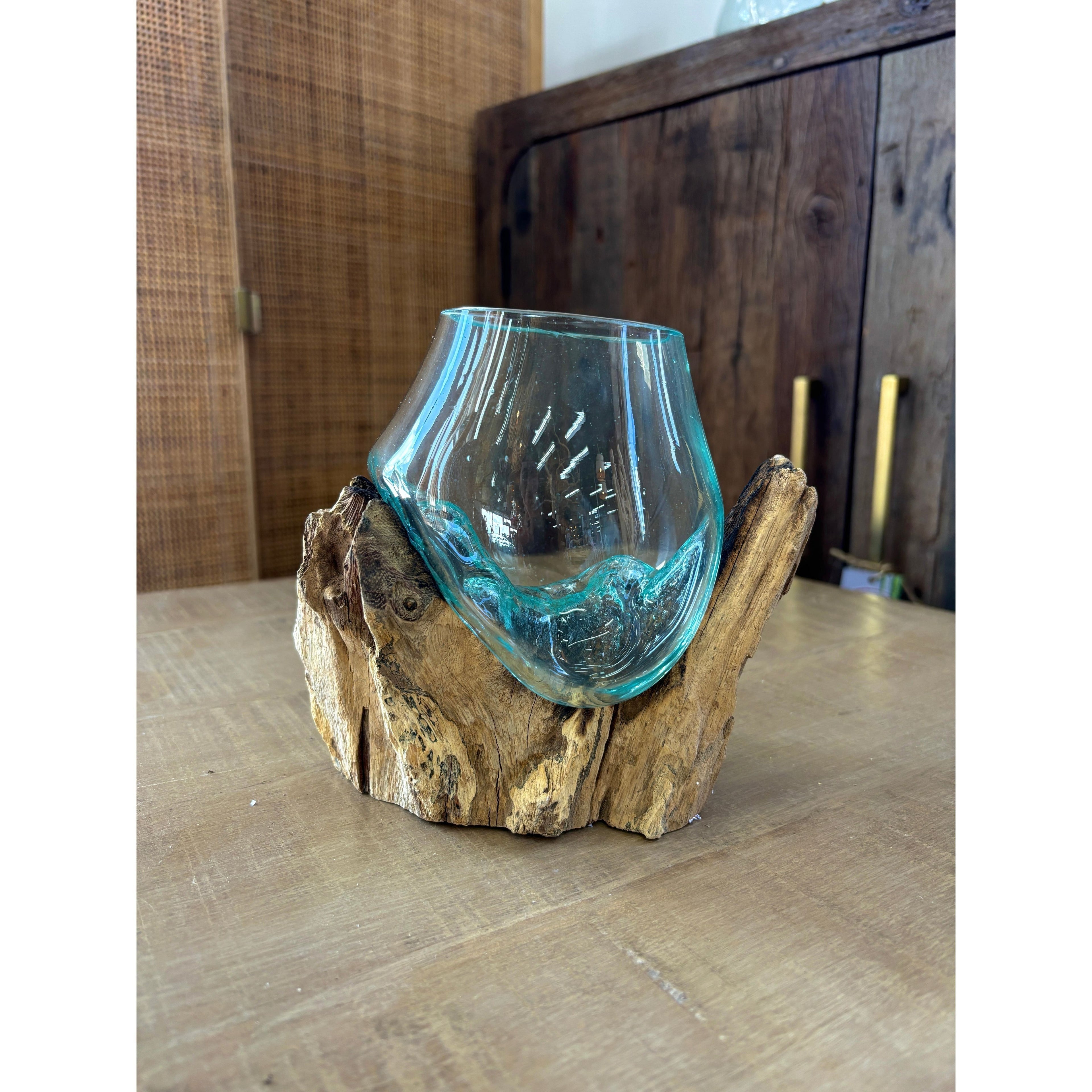Glass Bowl on Wood The Broward Design Center