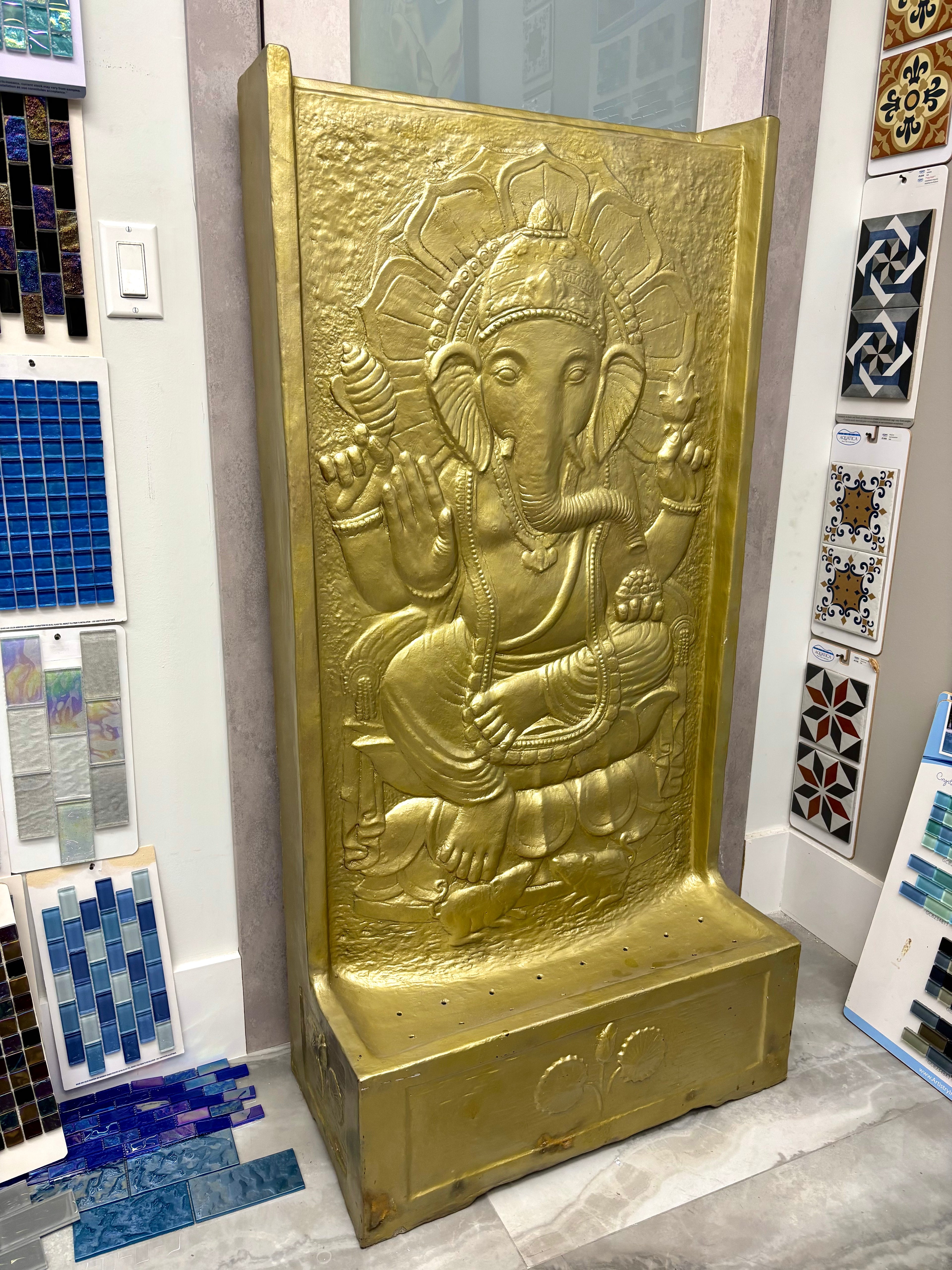 Gold Ganesha Fountain Broward Design Center
