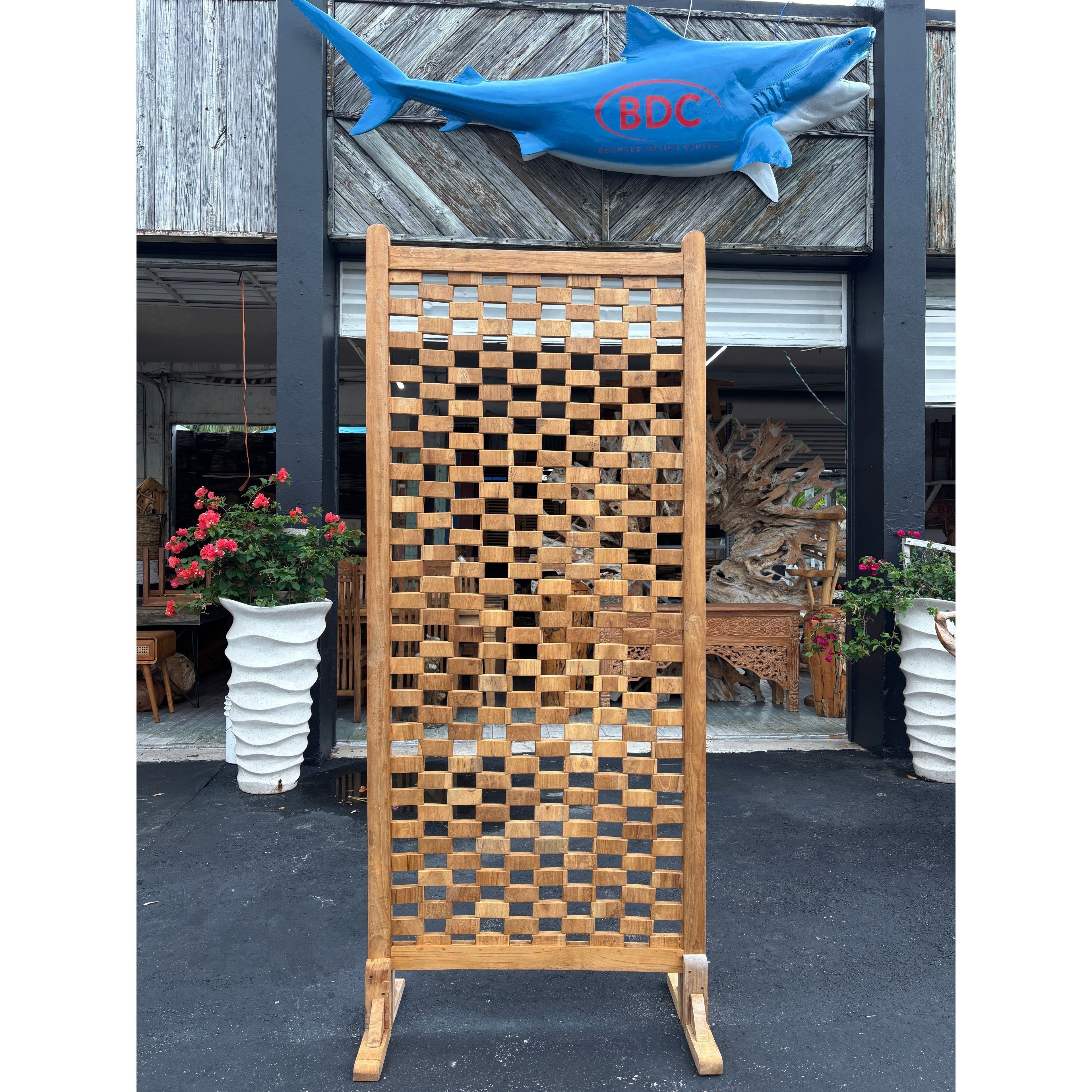 Grid Teak Screen The Broward Design Center