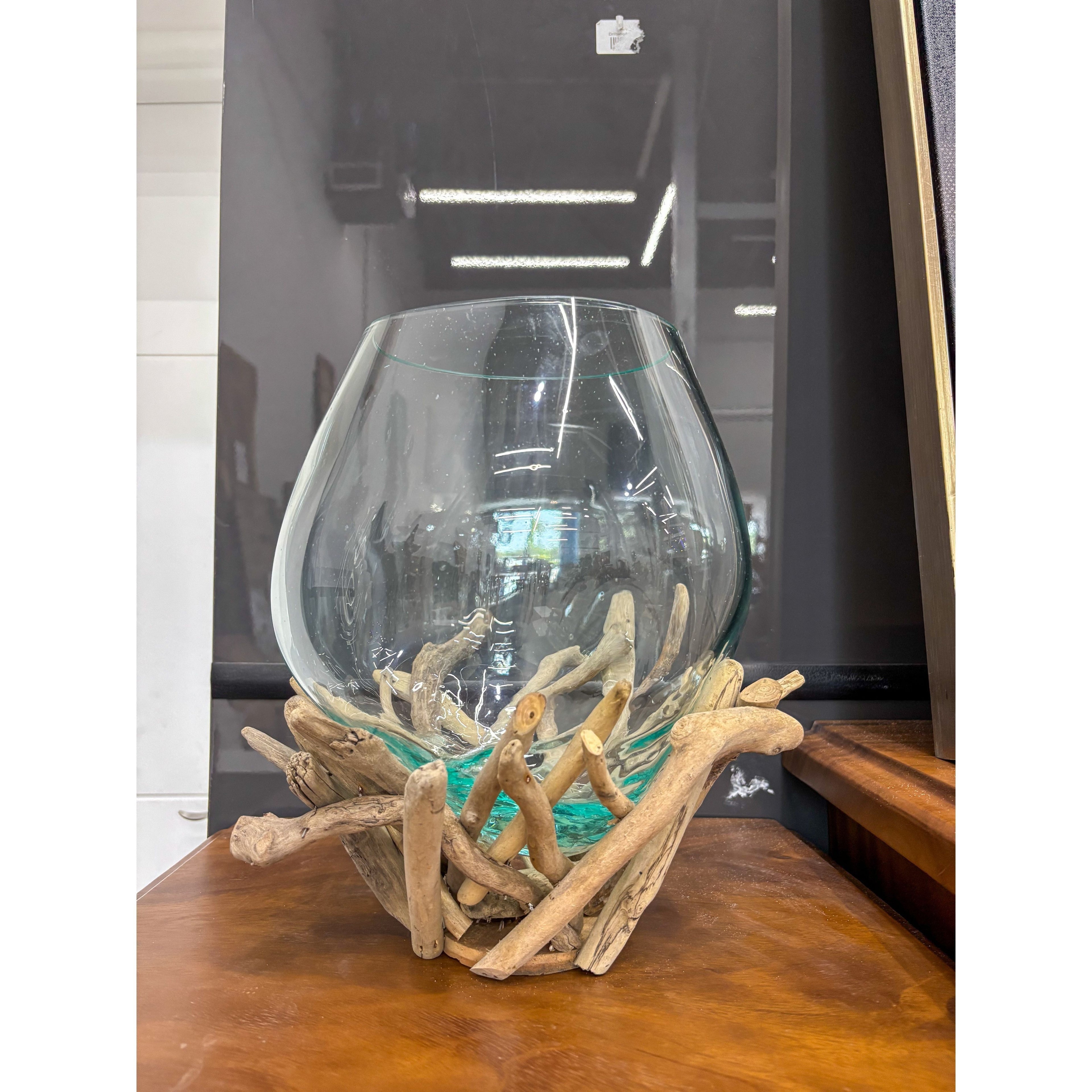 Blown Glass on Driftwood The Broward Design Center