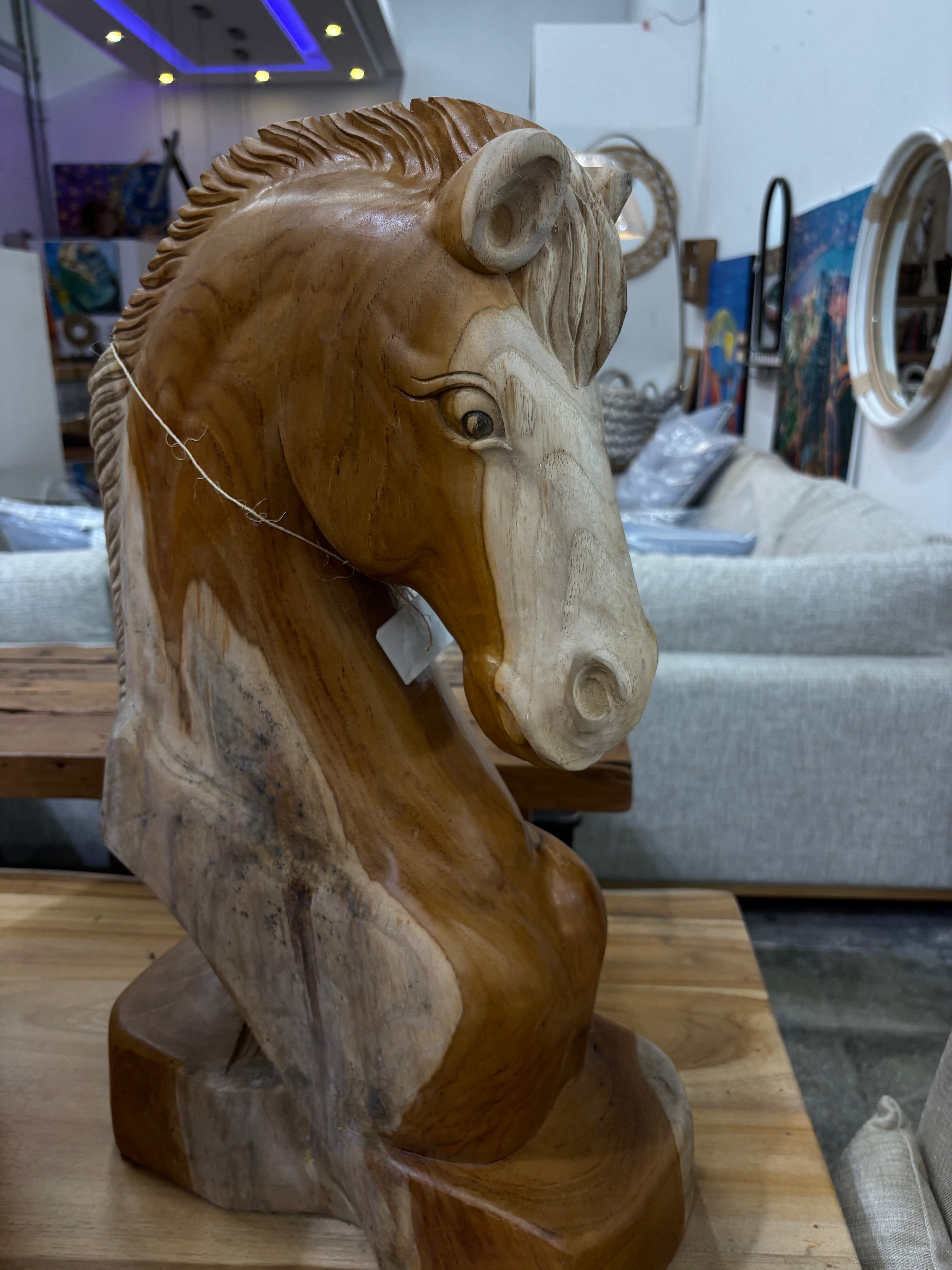 Teak Horse Head 24” Anteak