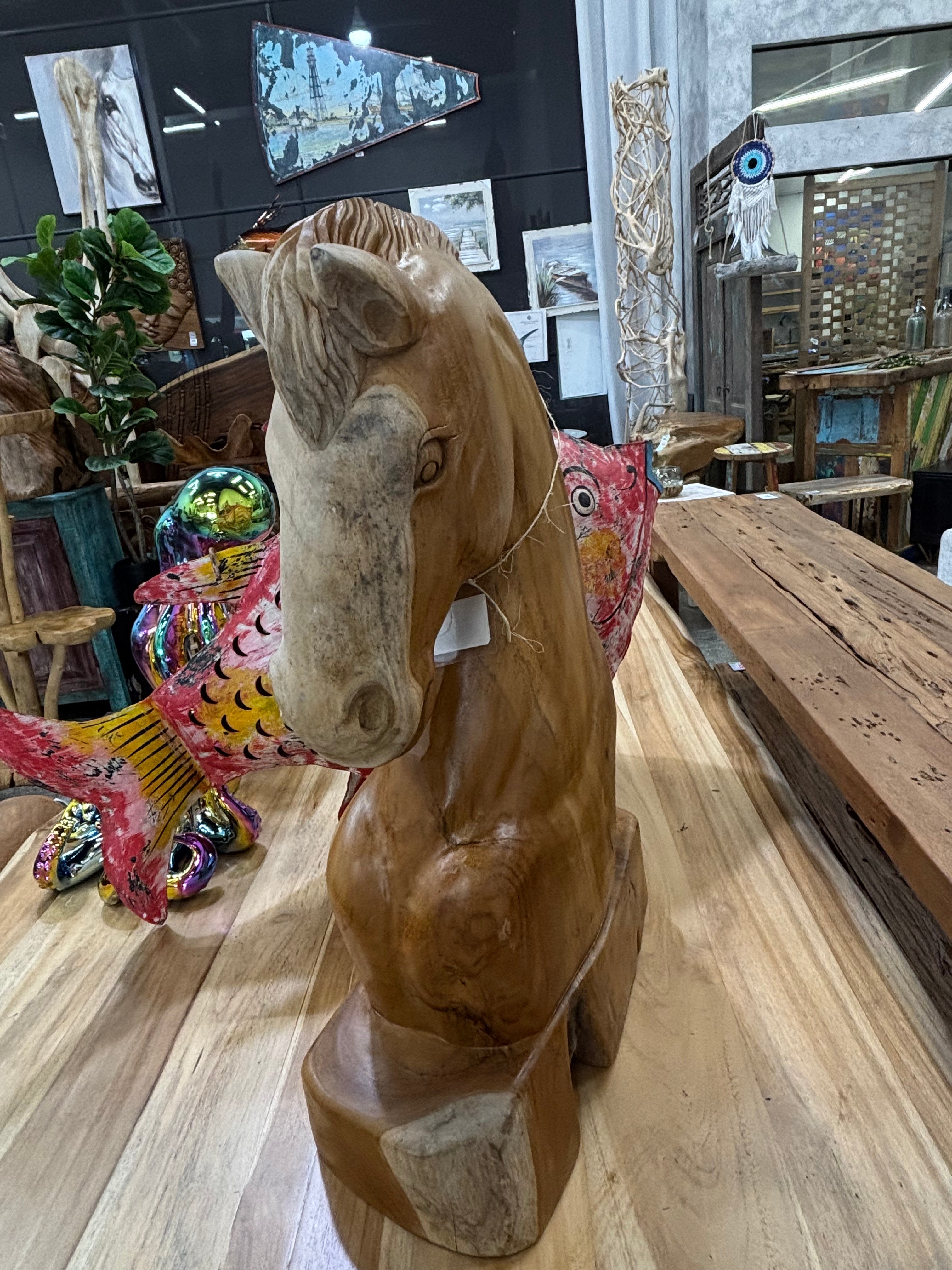 Teak Horse Head 24” Anteak