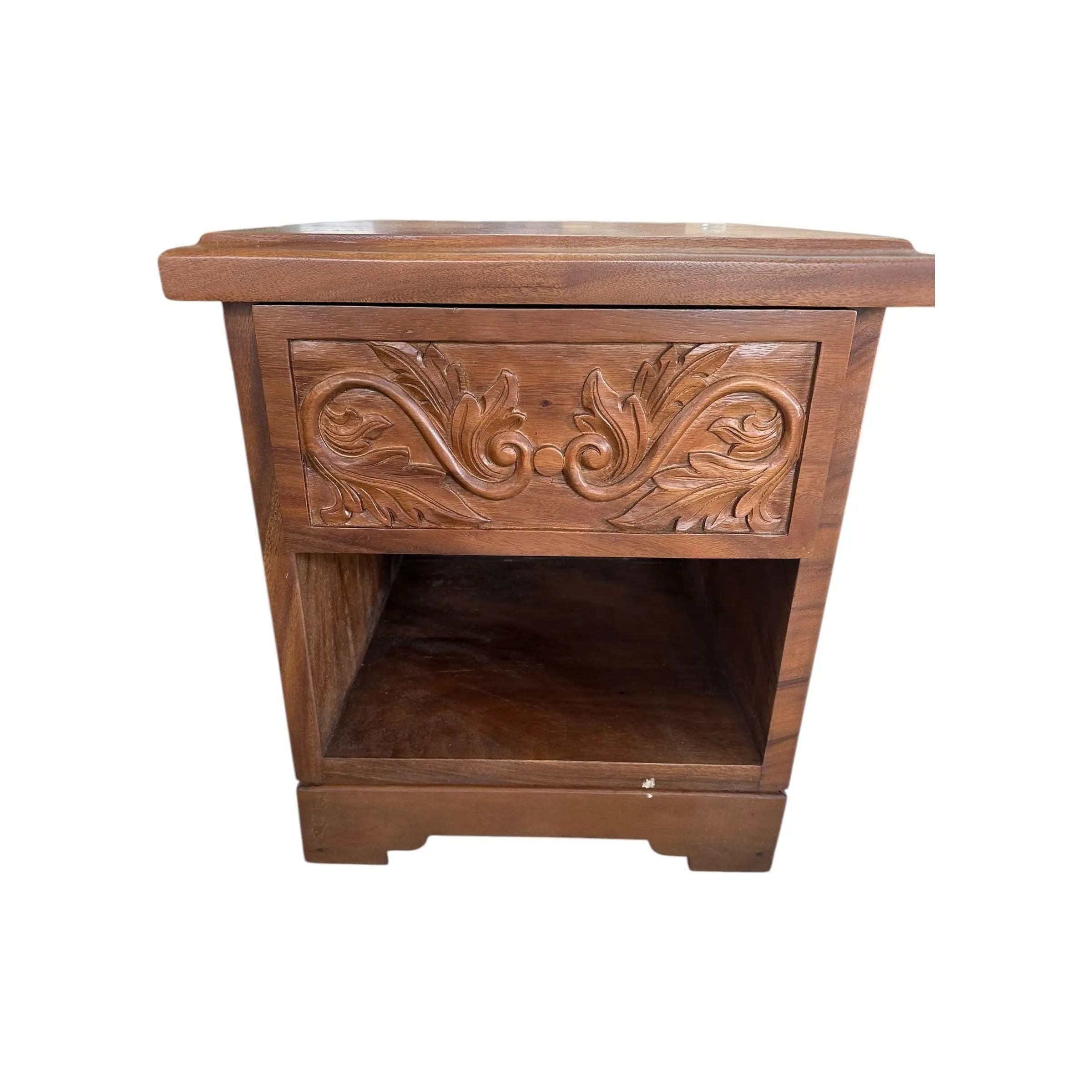 Bali Carved Night Stand Anteak