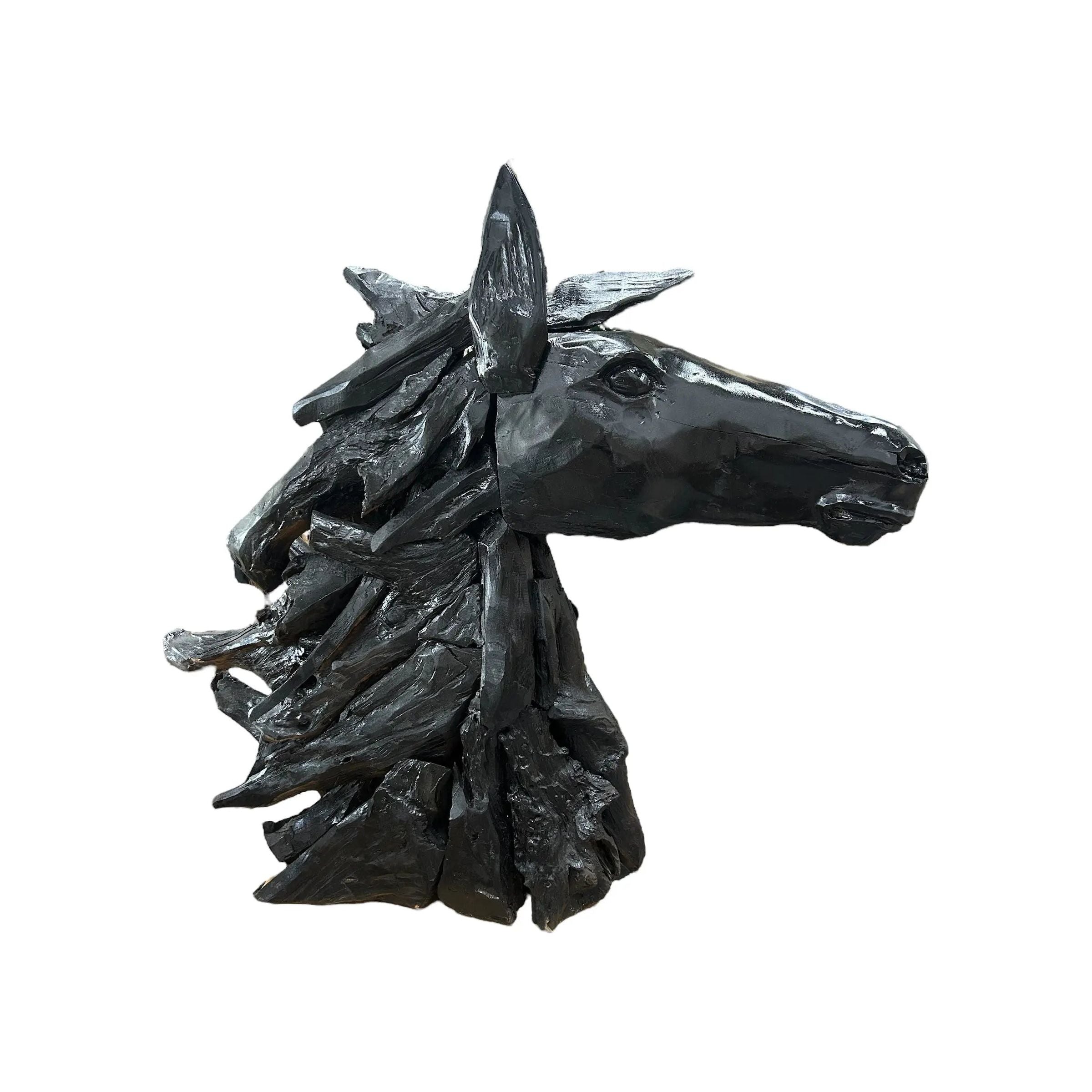 Black Teak Horse Head Broward Design Center