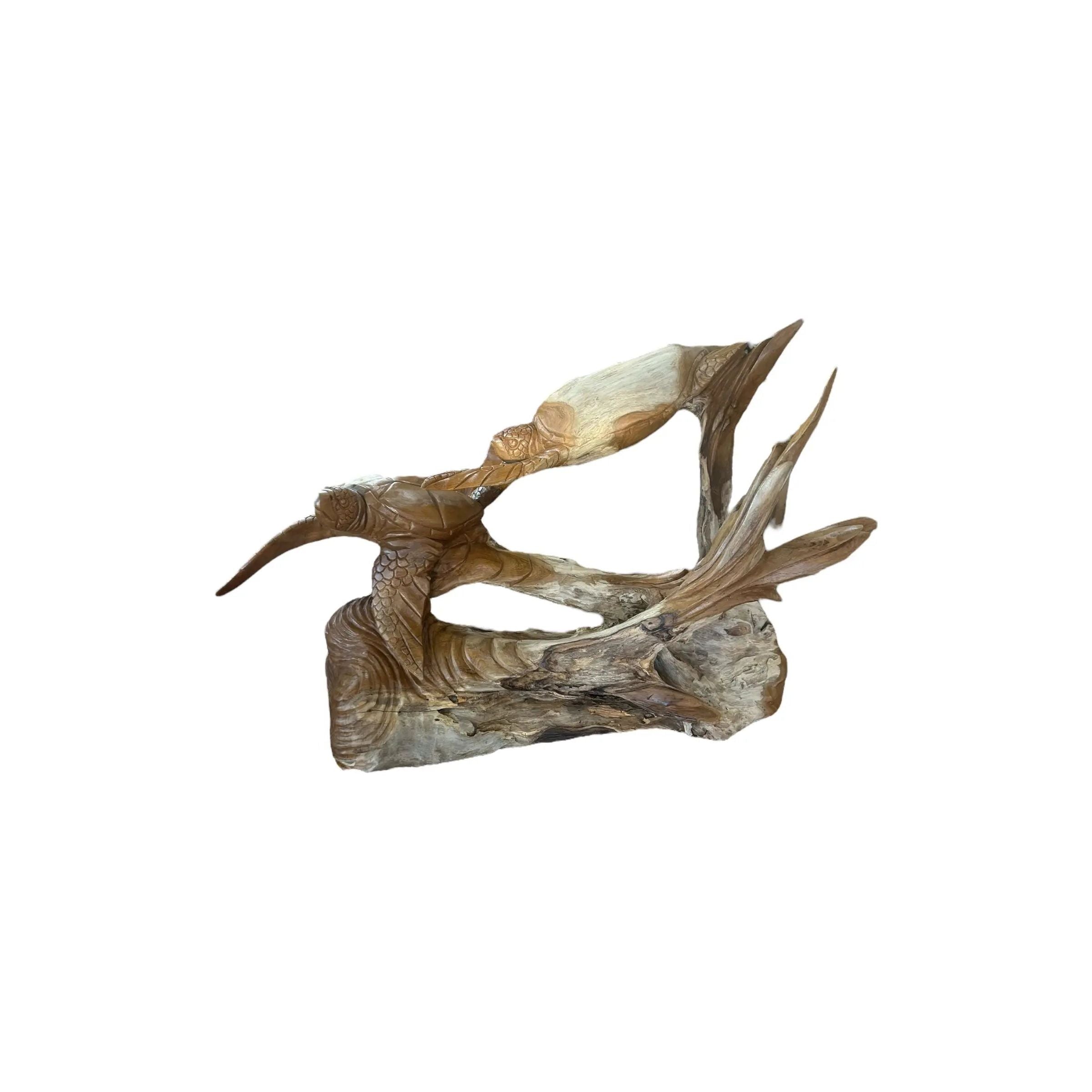 Double Sea-turtle Teak Scultpure Anteak 10/9/24