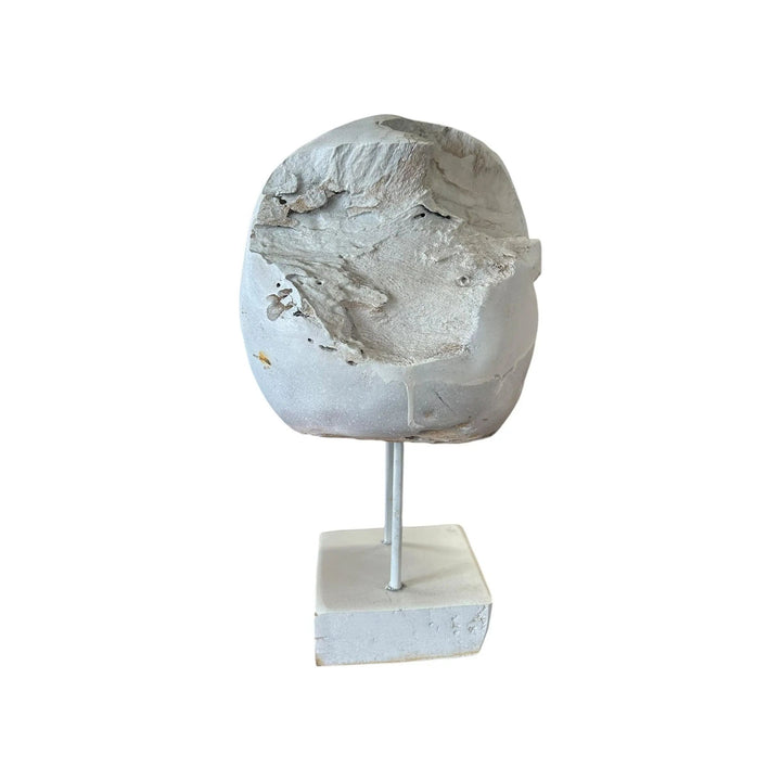 White Wash Teak Ball on Stand (Small) Broward Design Center