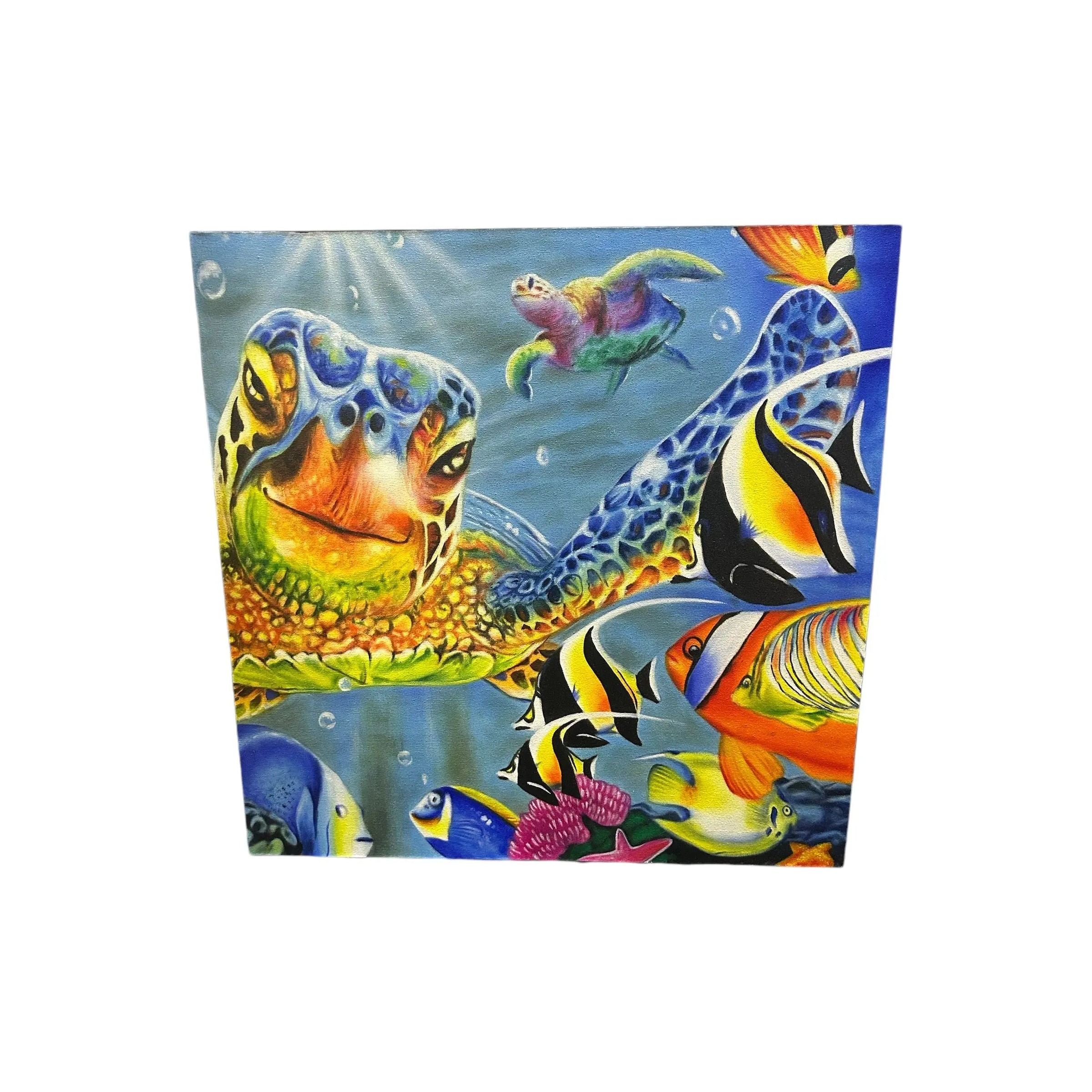 SeaTurtle Swimming with Fish Painting Broward Design Center