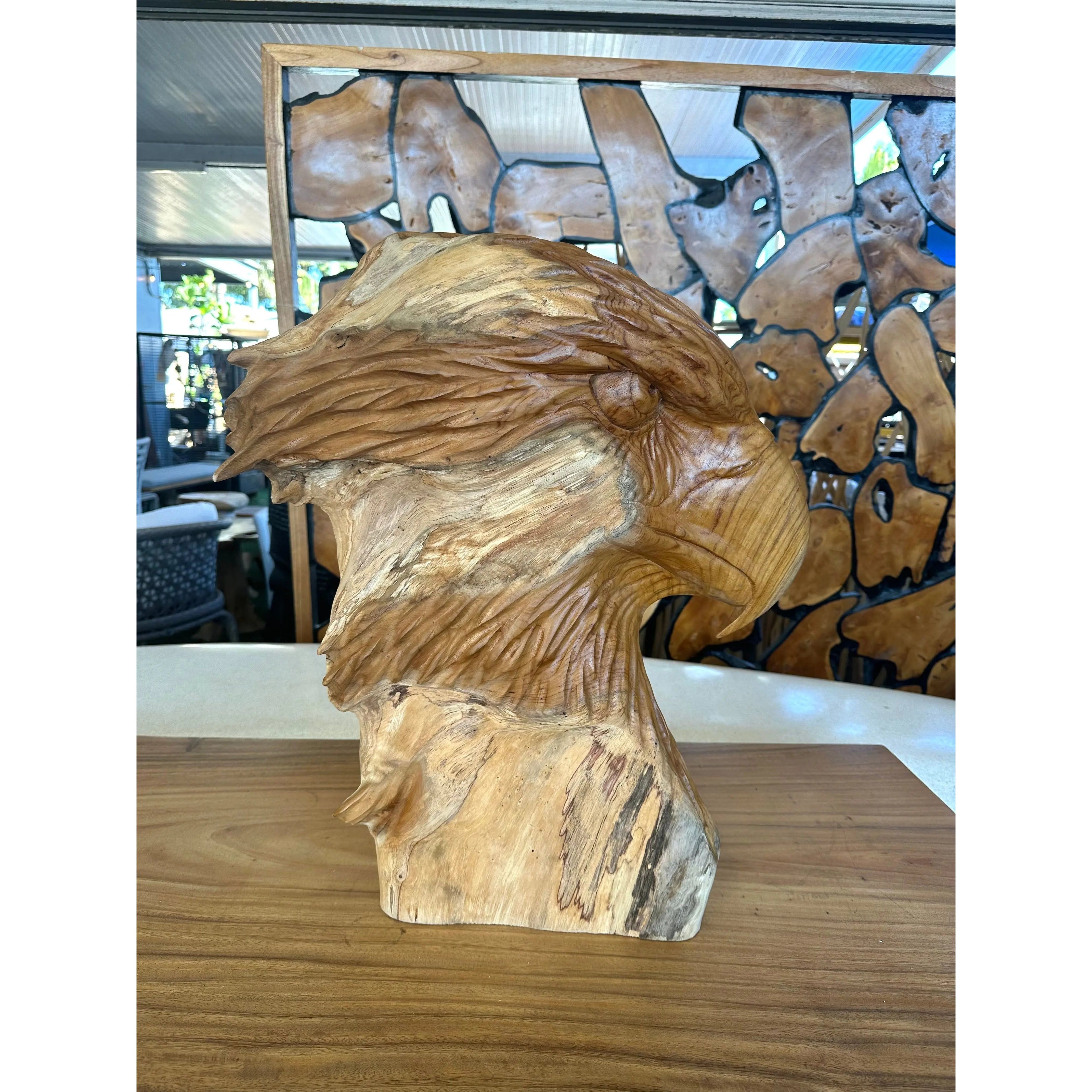 Teak Eagle Head Anteak
