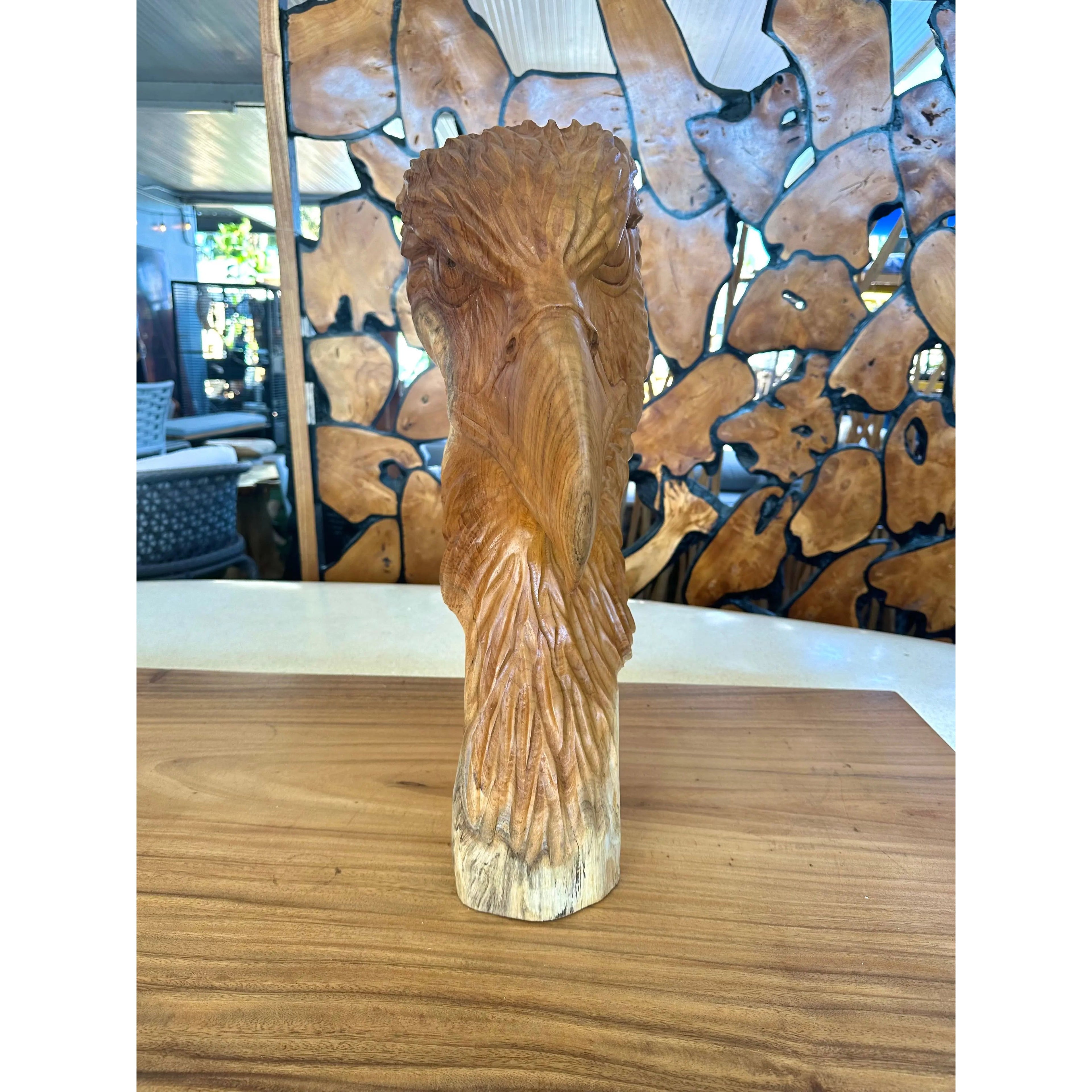 Teak Eagle Head Anteak