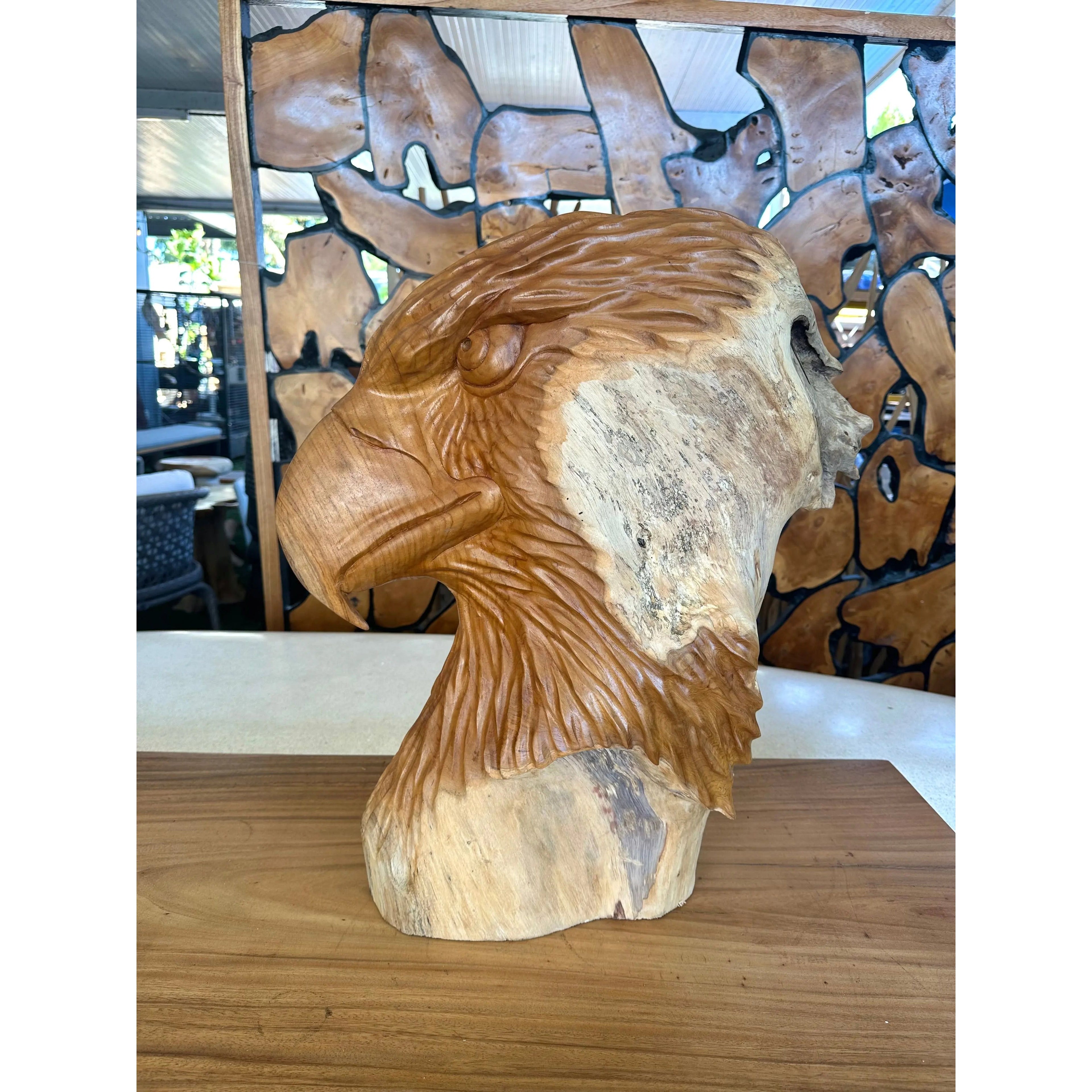 Teak Eagle Head Anteak