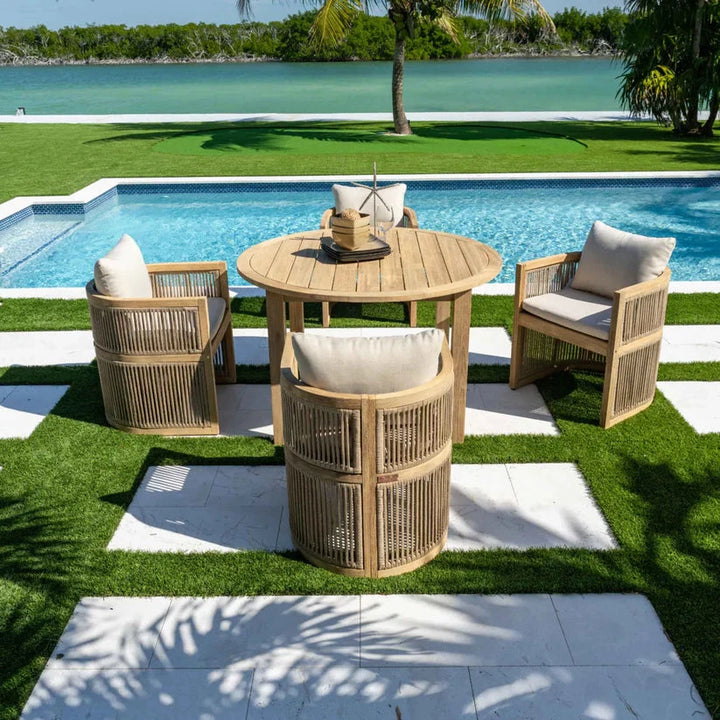 Cabo 5-Piece Barrel Round Dining Set The Broward Design Center