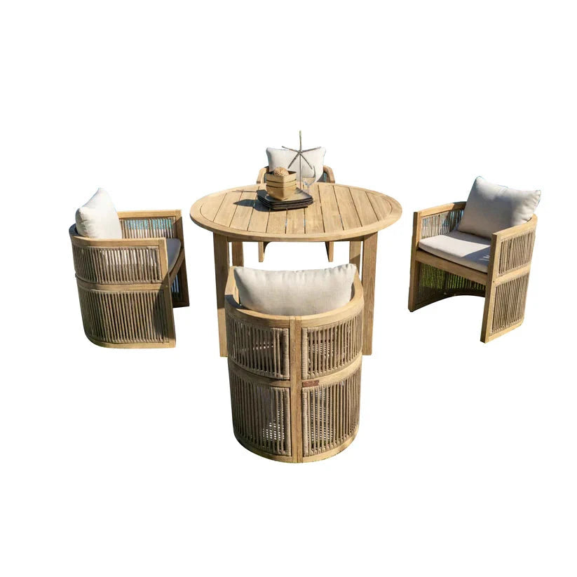 Cabo 5-Piece Barrel Round Dining Set The Broward Design Center