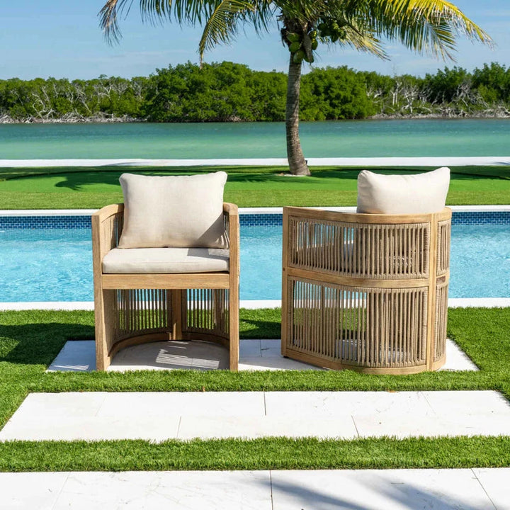 Cabo Set of 2 Barrel Dining Chairs Panama Jack