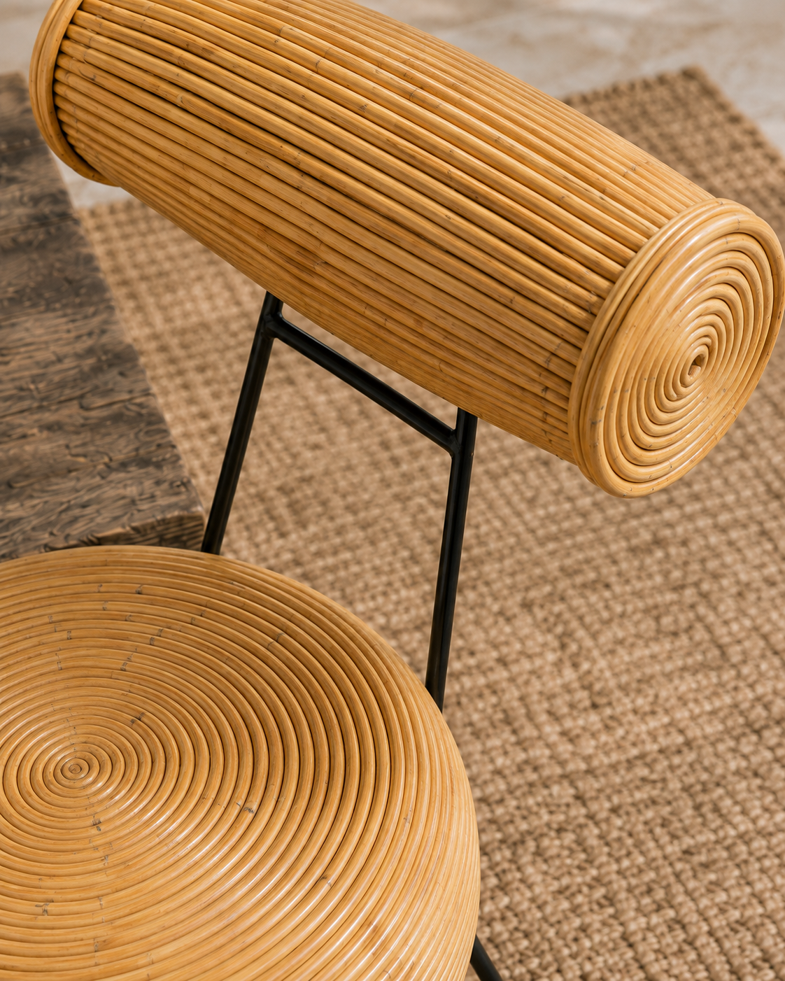 Art Deco Bali Chair – Handcrafted Natural Tan Accent Chair