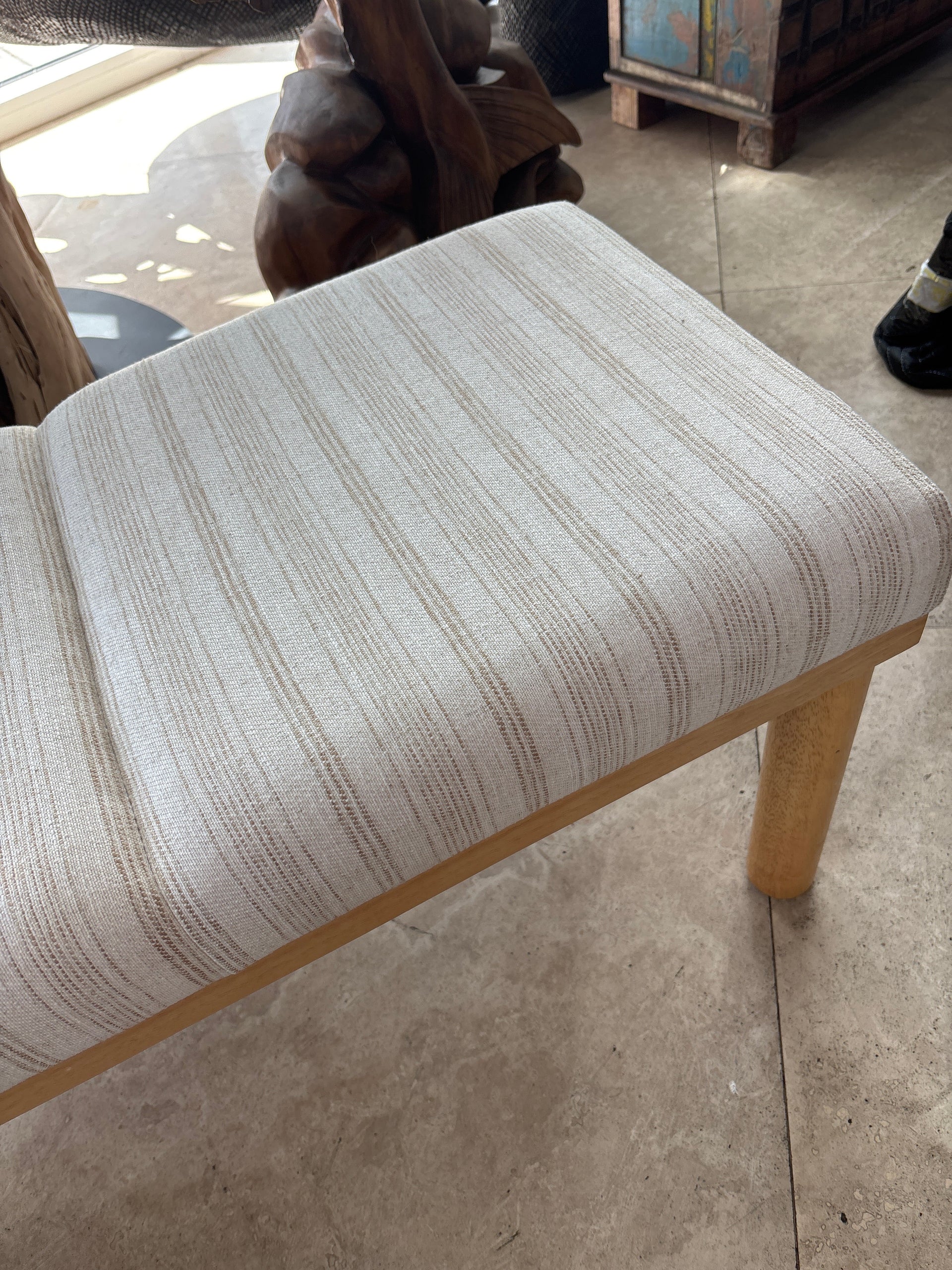 Striped Linen Bench The Broward Design Center