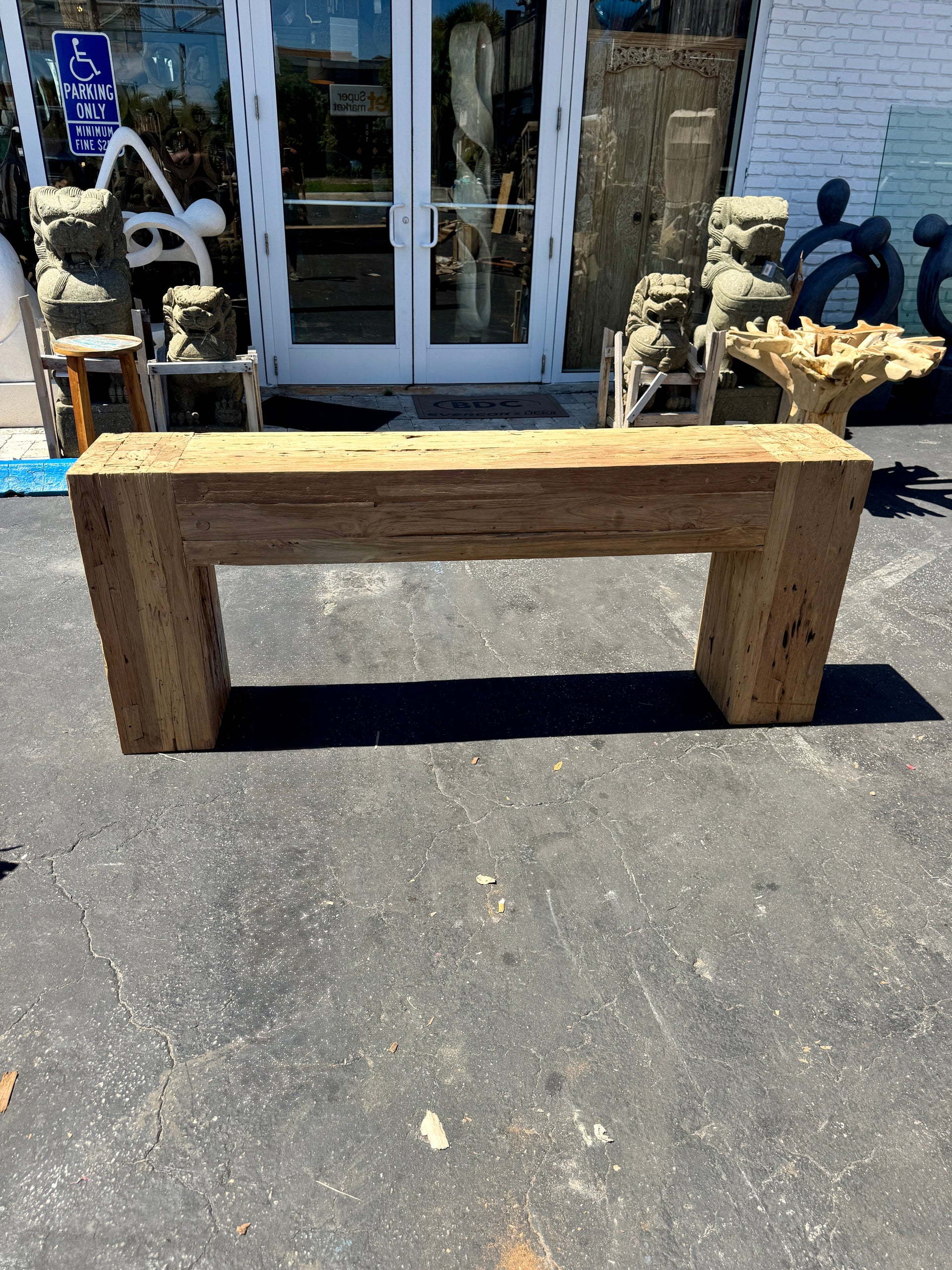 Recycled Teak Block Console 200 Cm Broward Design Center