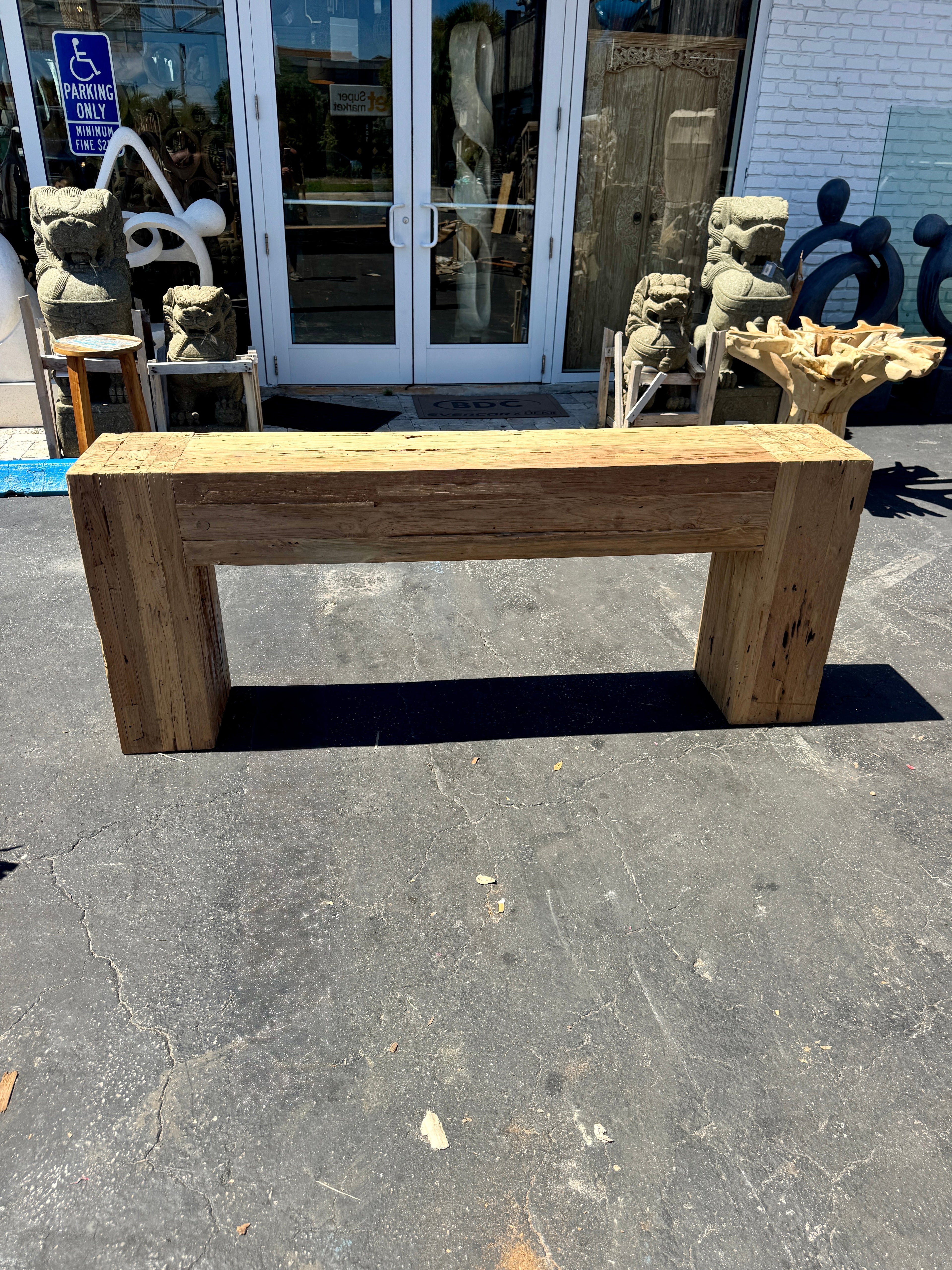 Recycled Teak Block Console 200 Cm Broward Design Center