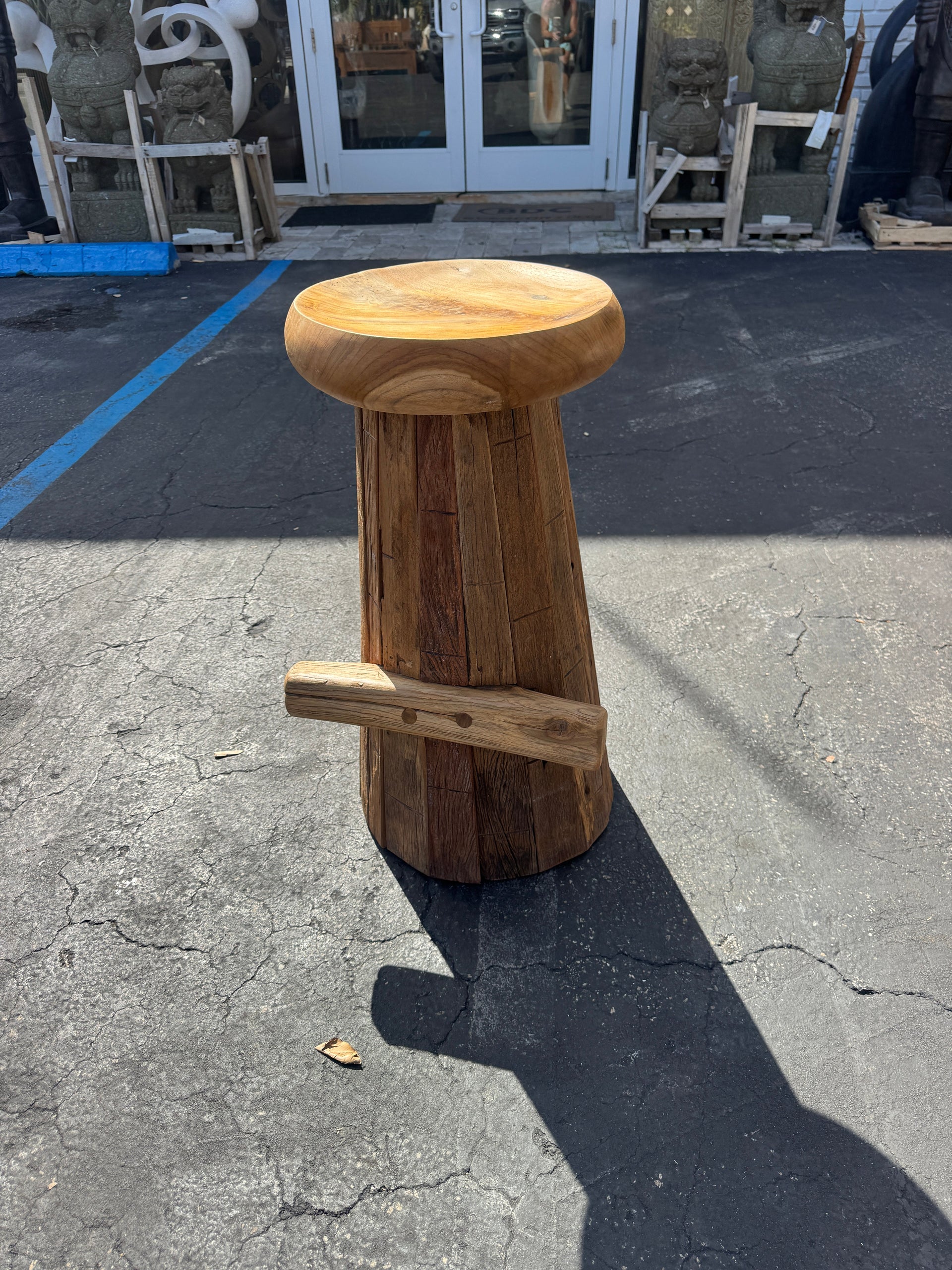 Mosaic Teak Barstool Broward Design Center