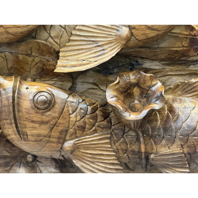 Hanging Teak Fish Wall Deco Broward Design Center