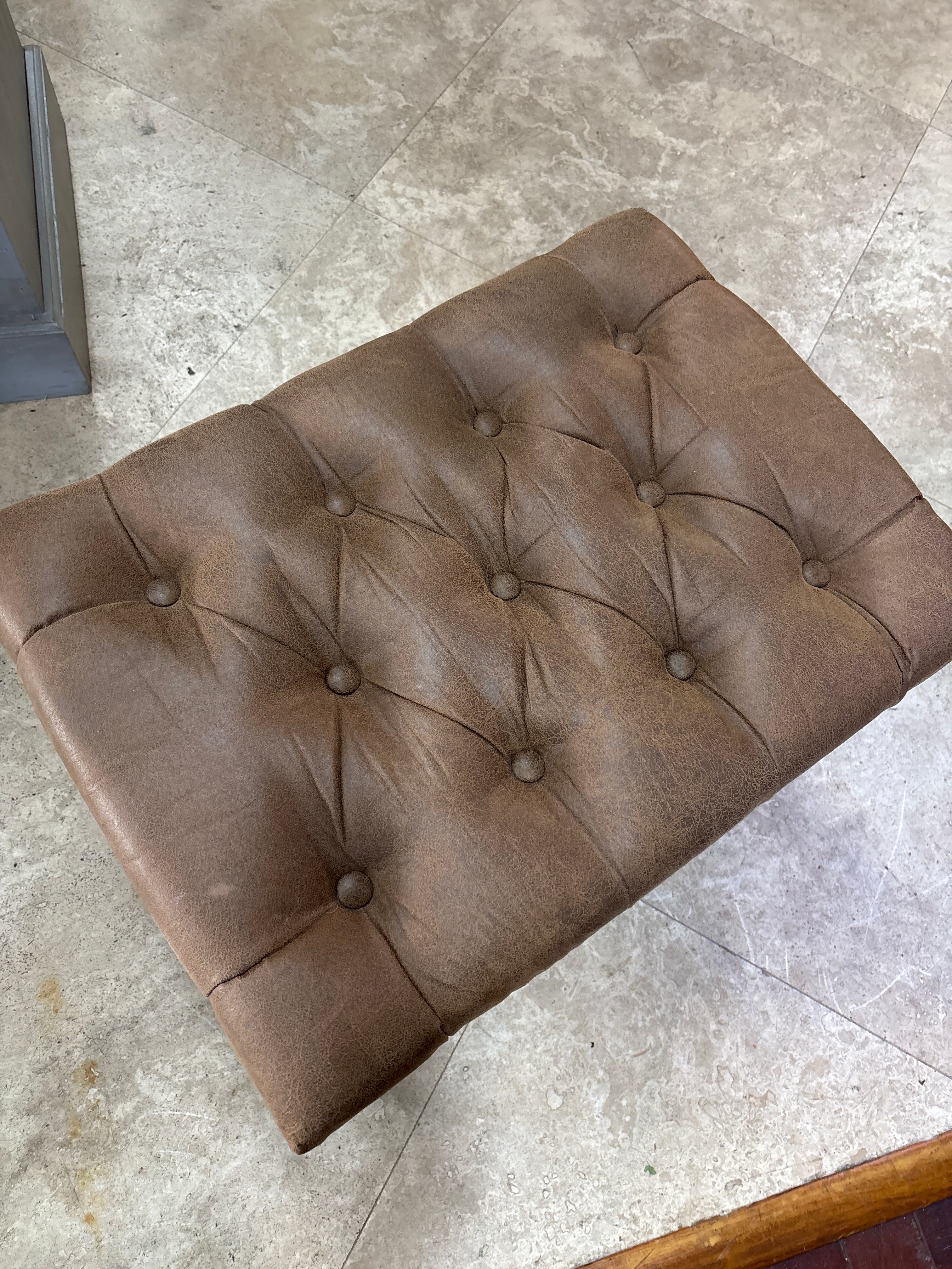 Brown Tufted Stool The Broward Design Center