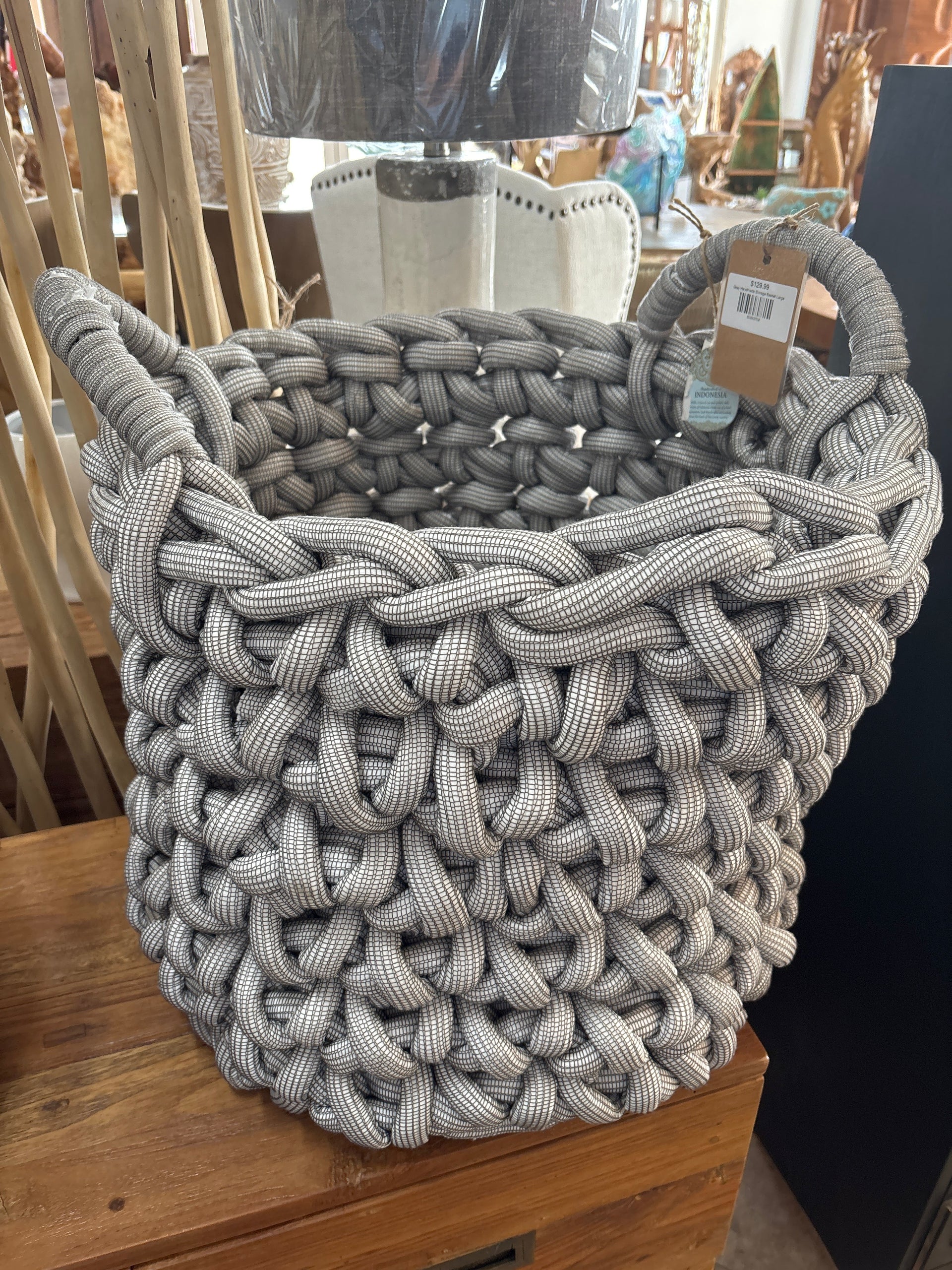 Gray Handmade Storage Basket Large UMA