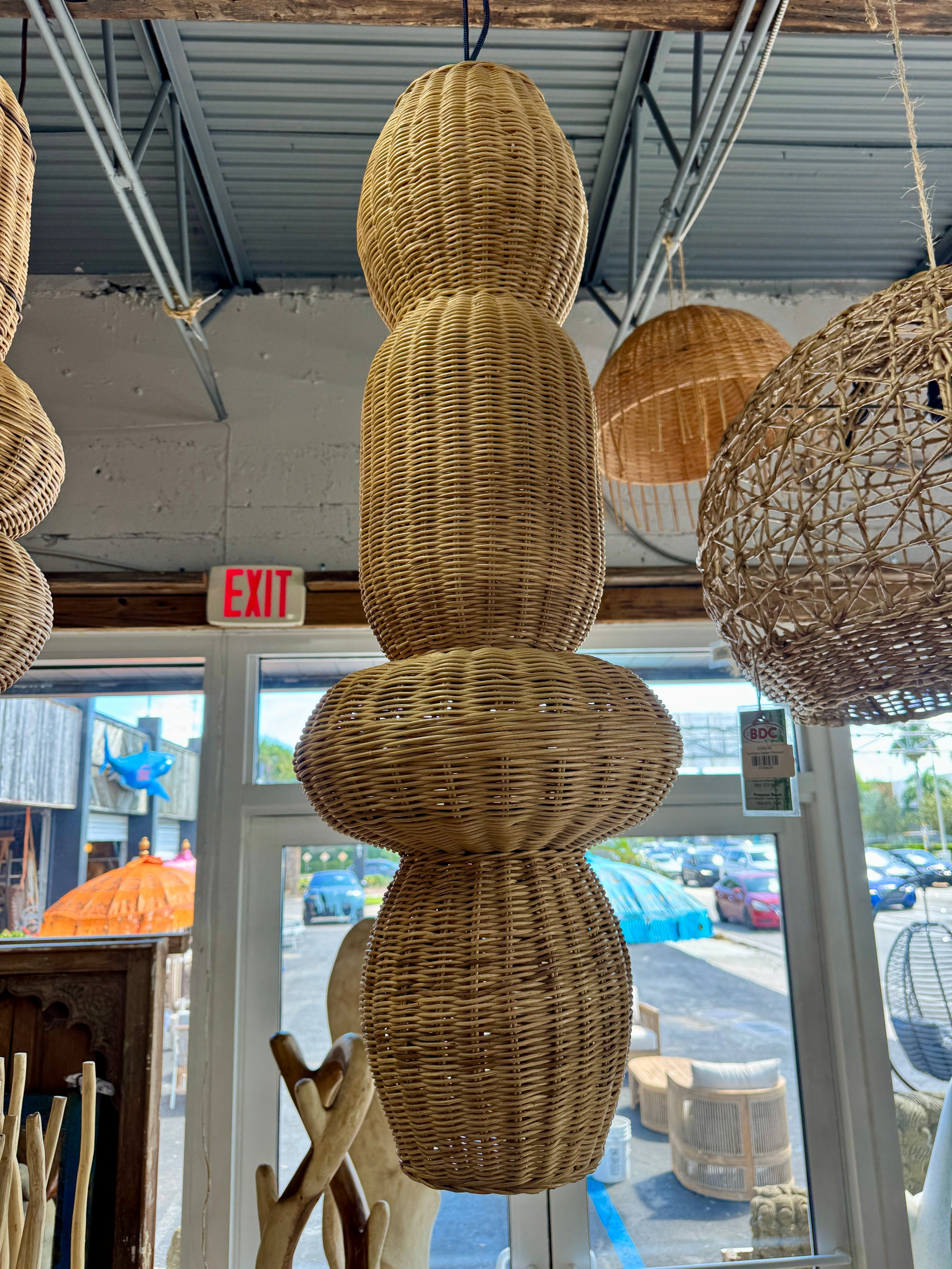Rattan Hanging Light (1) Broward Design Center
