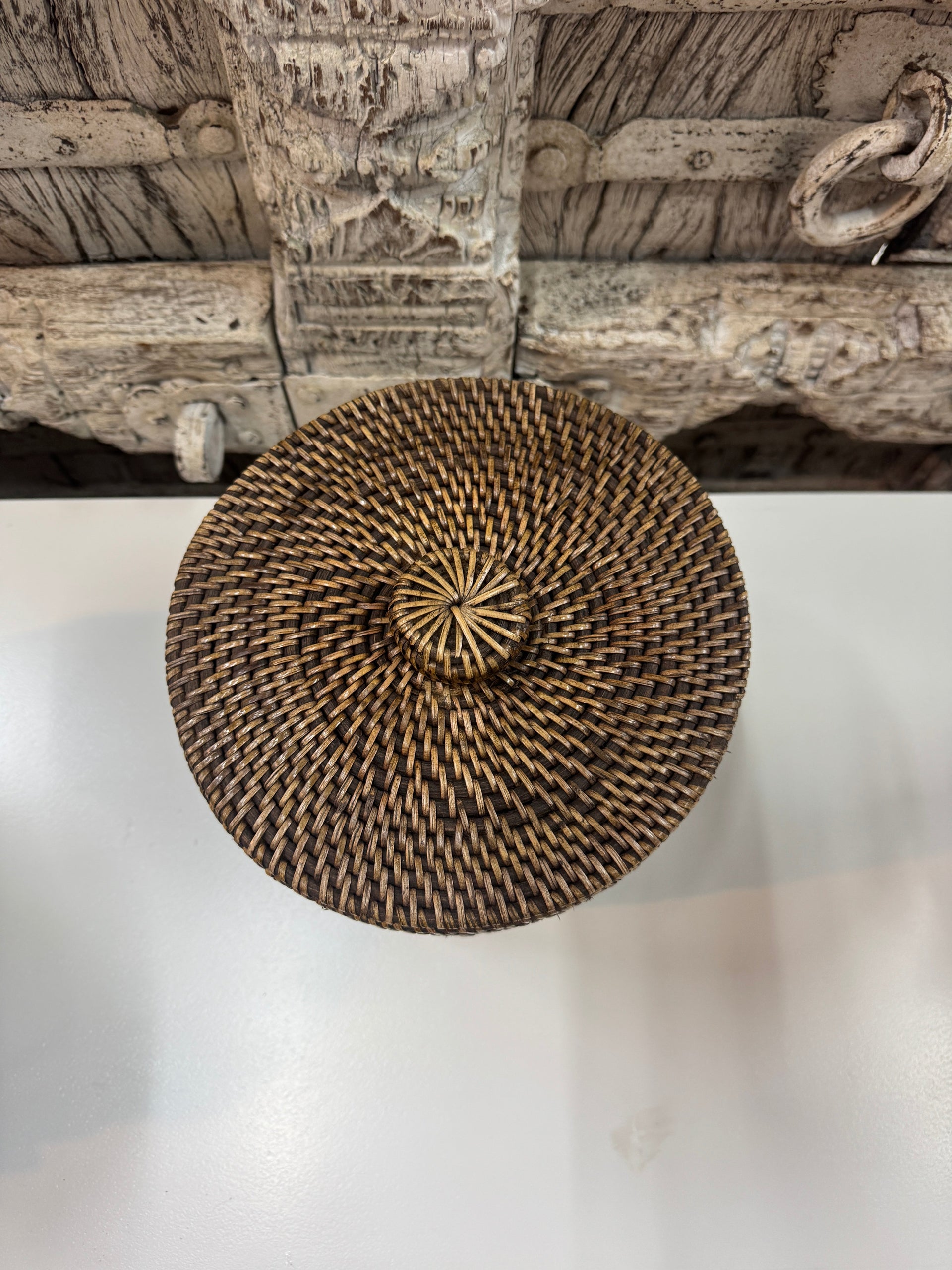Wicker Ice Bucket (brown) The Broward Design Center