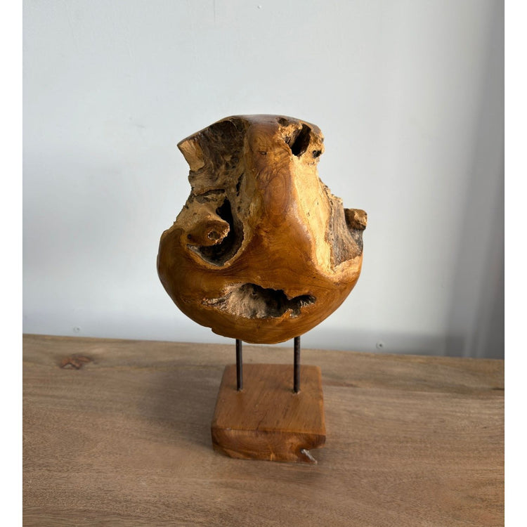 Small Teak Ball on Stand Broward Design Center